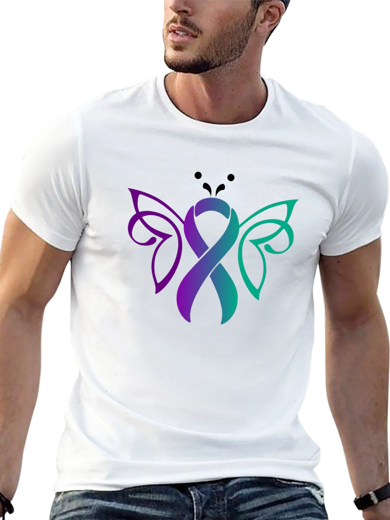 Awareness Ribbon Butterfly Graphic Tee