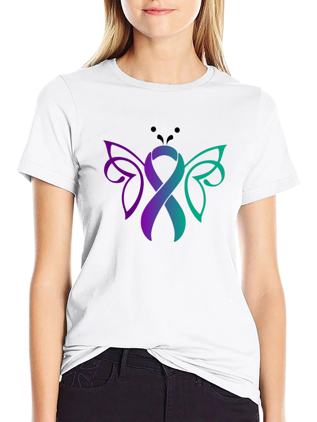 Awareness Ribbon Butterfly Graphic Tee