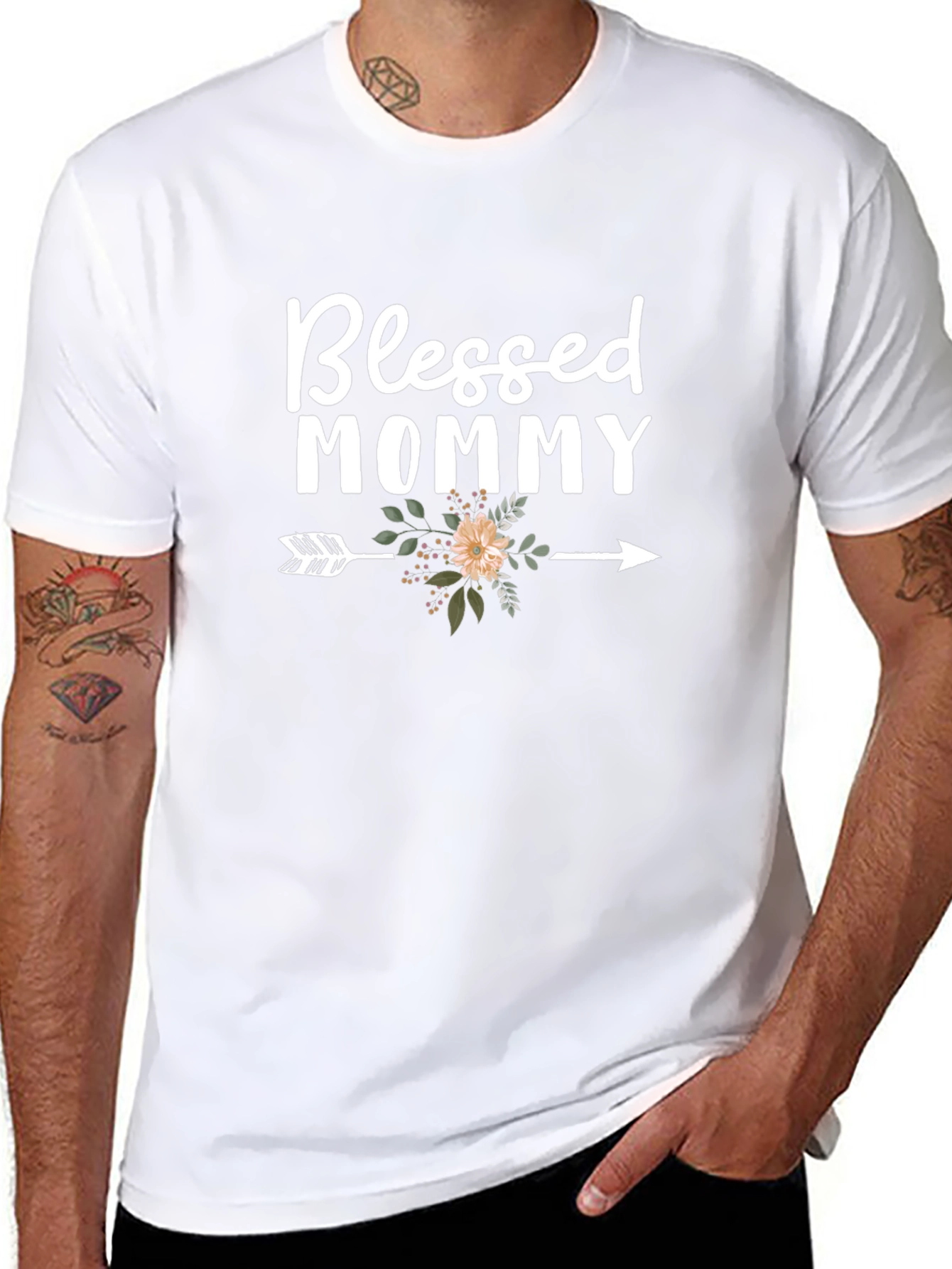Blessed Mommy Graphic Tee - Cute Womens T-Shirt
