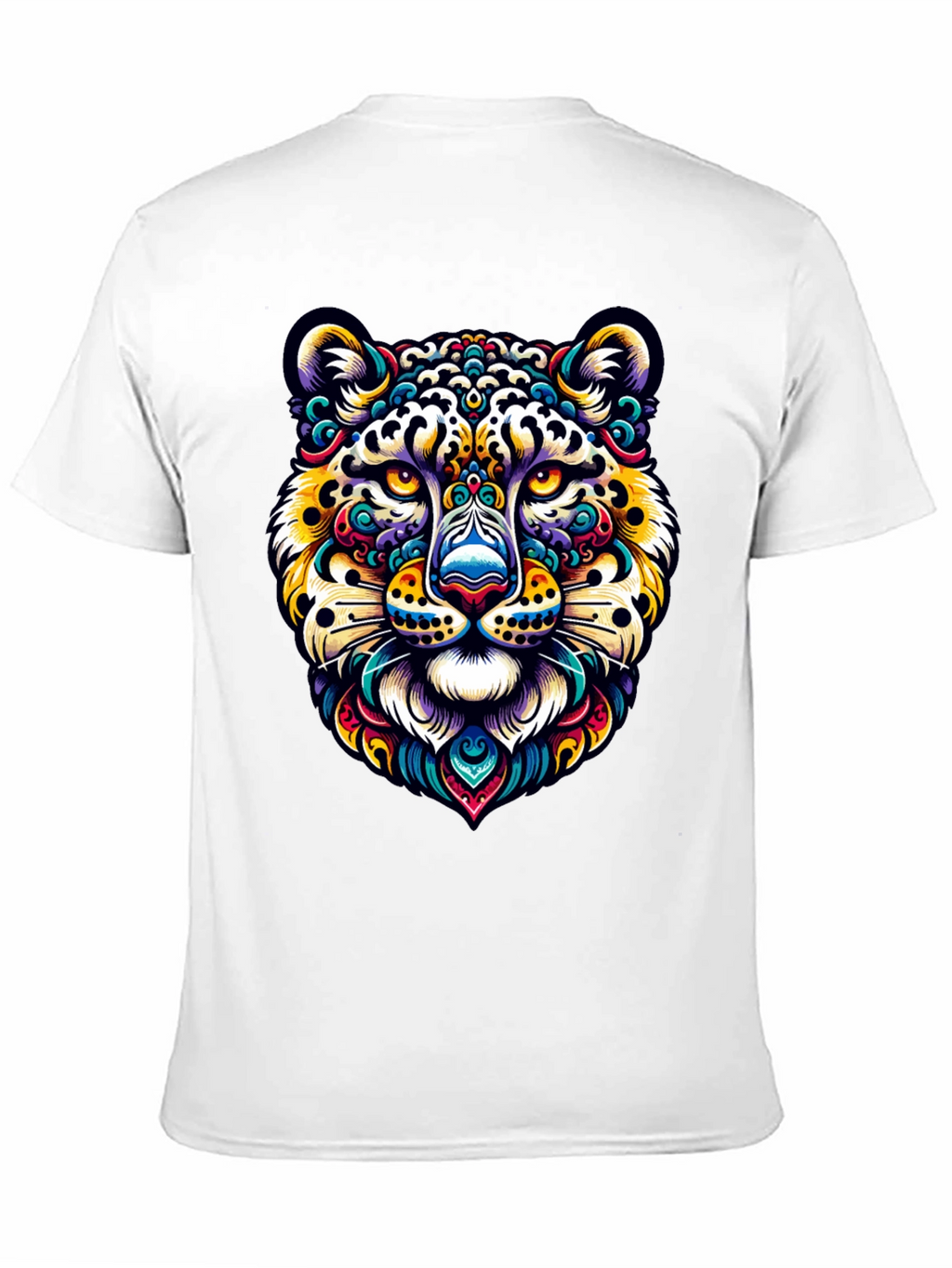 Vibrant Leopard Print Crew Neck T-Shirt