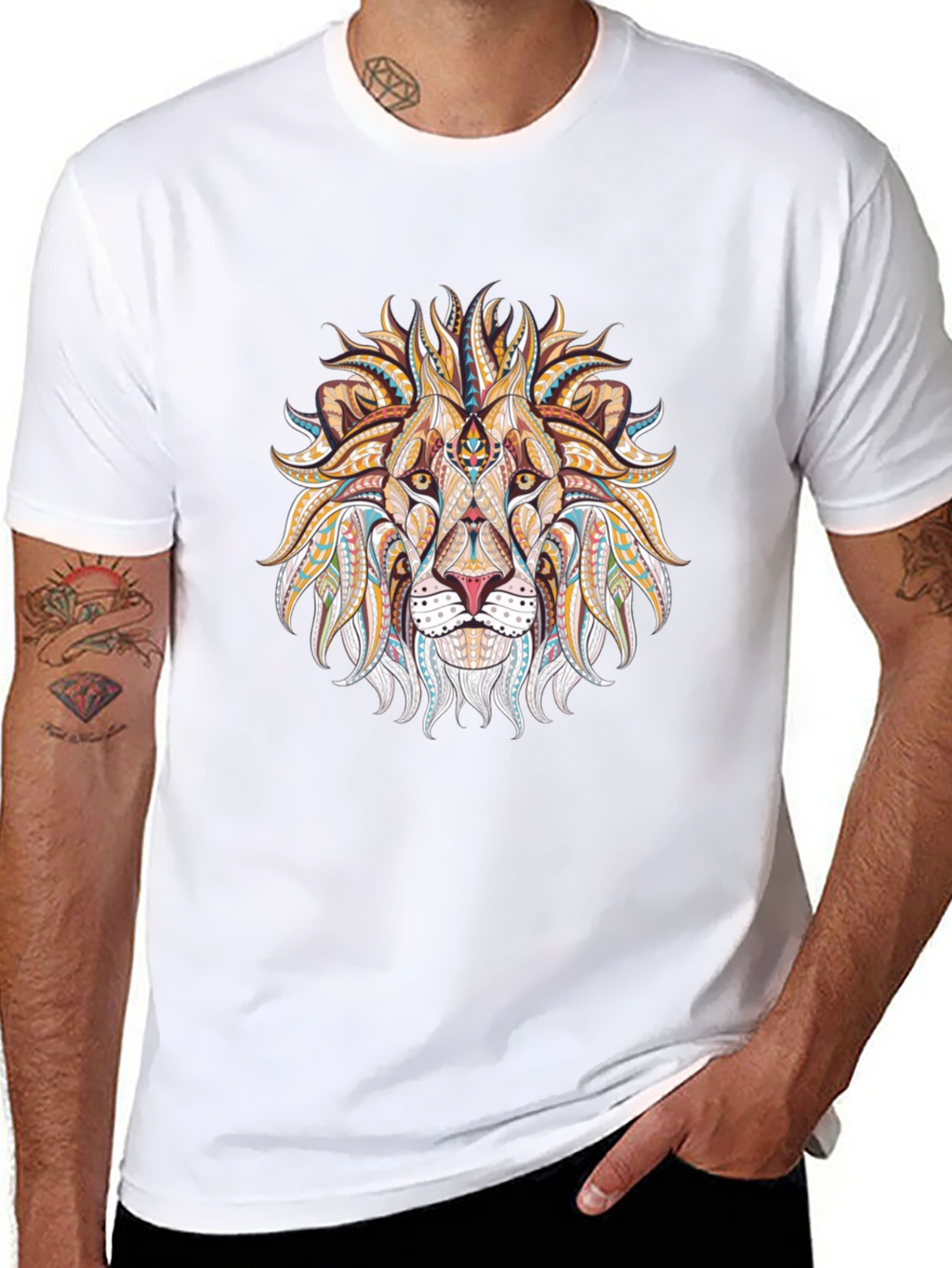 Lion Head Graphic Black T-Shirt