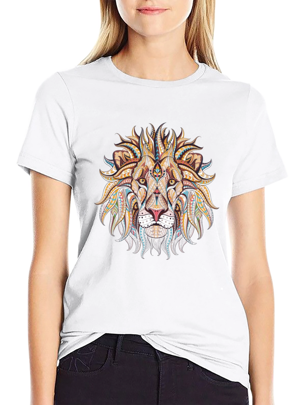 Lion Head Graphic Black T-Shirt