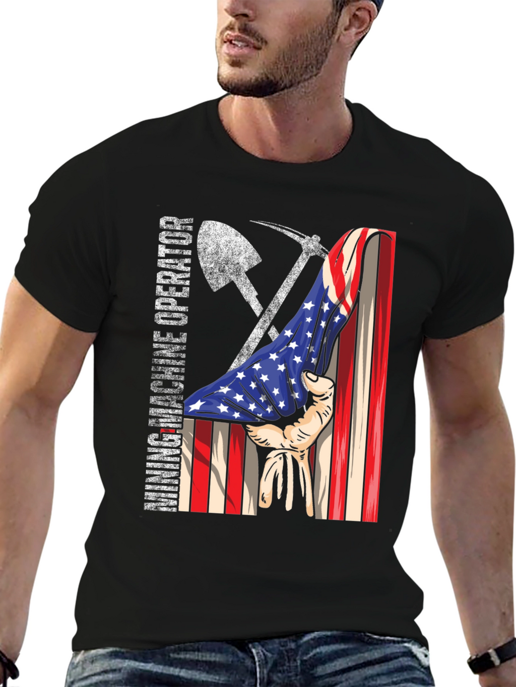 Mining Operator USA Flag Graphic Tee