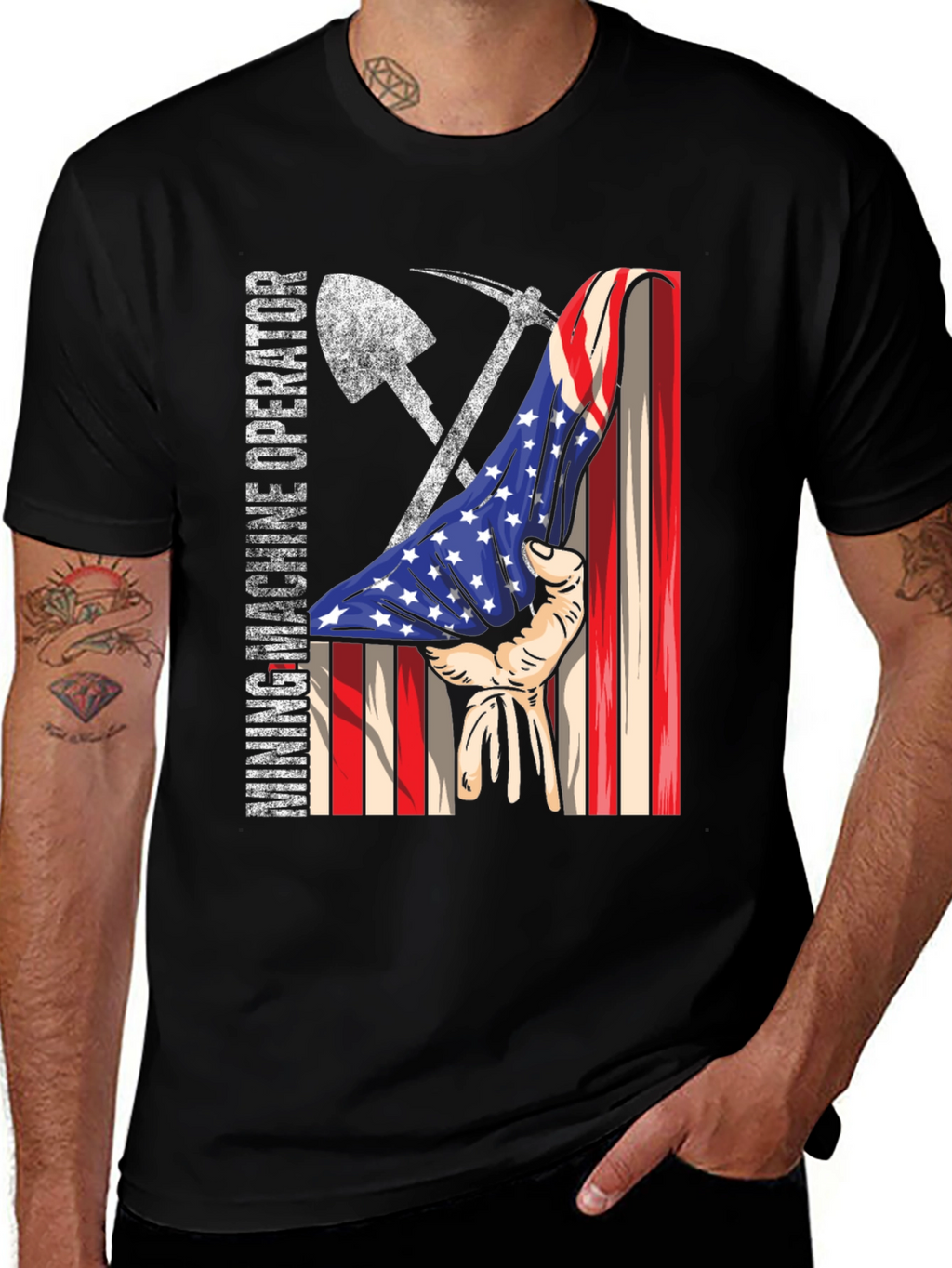 Mining Operator USA Flag Graphic Tee