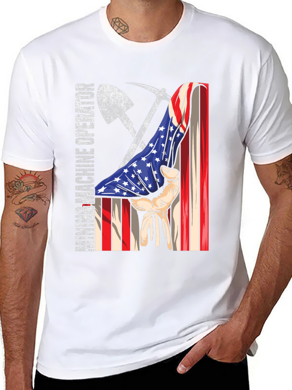 Mining Operator USA Flag Graphic Tee