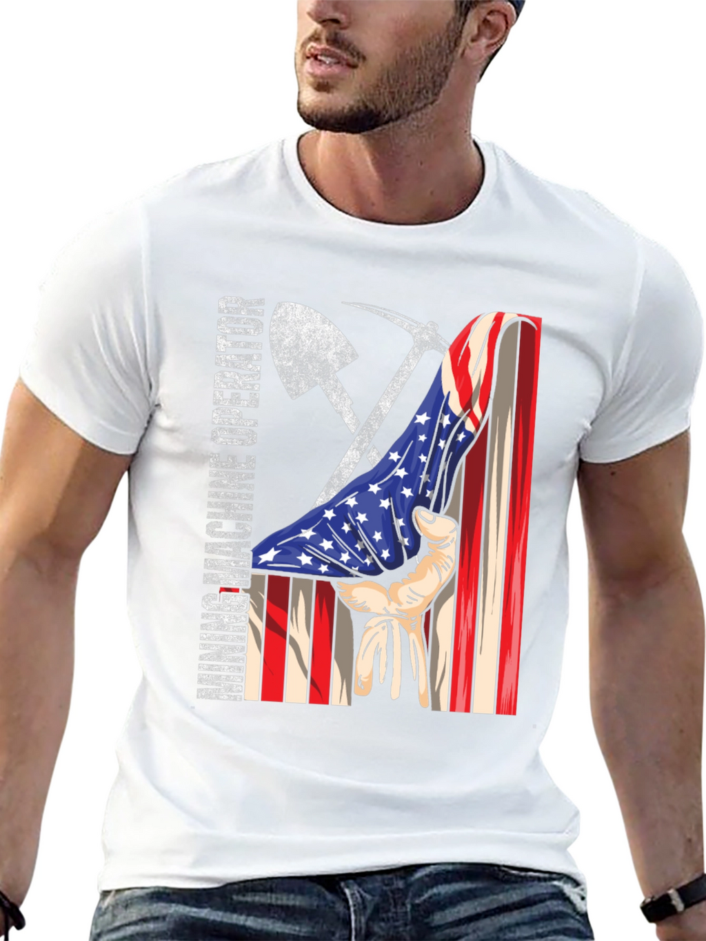 Mining Operator USA Flag Graphic Tee