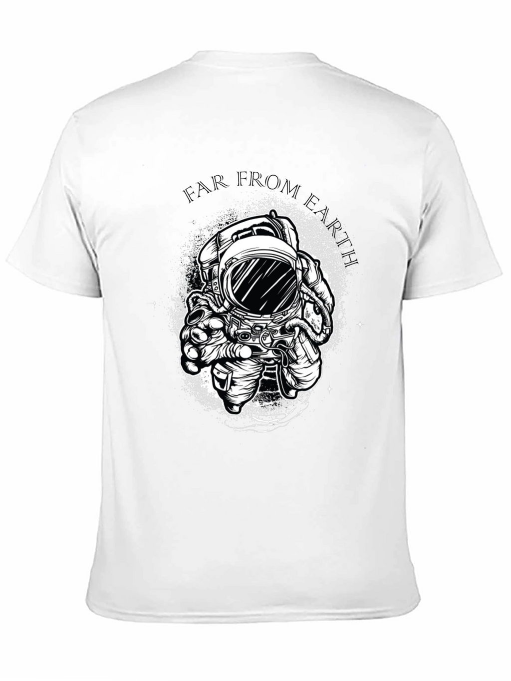 Far From Earth Graphic Print Black T-Shirt