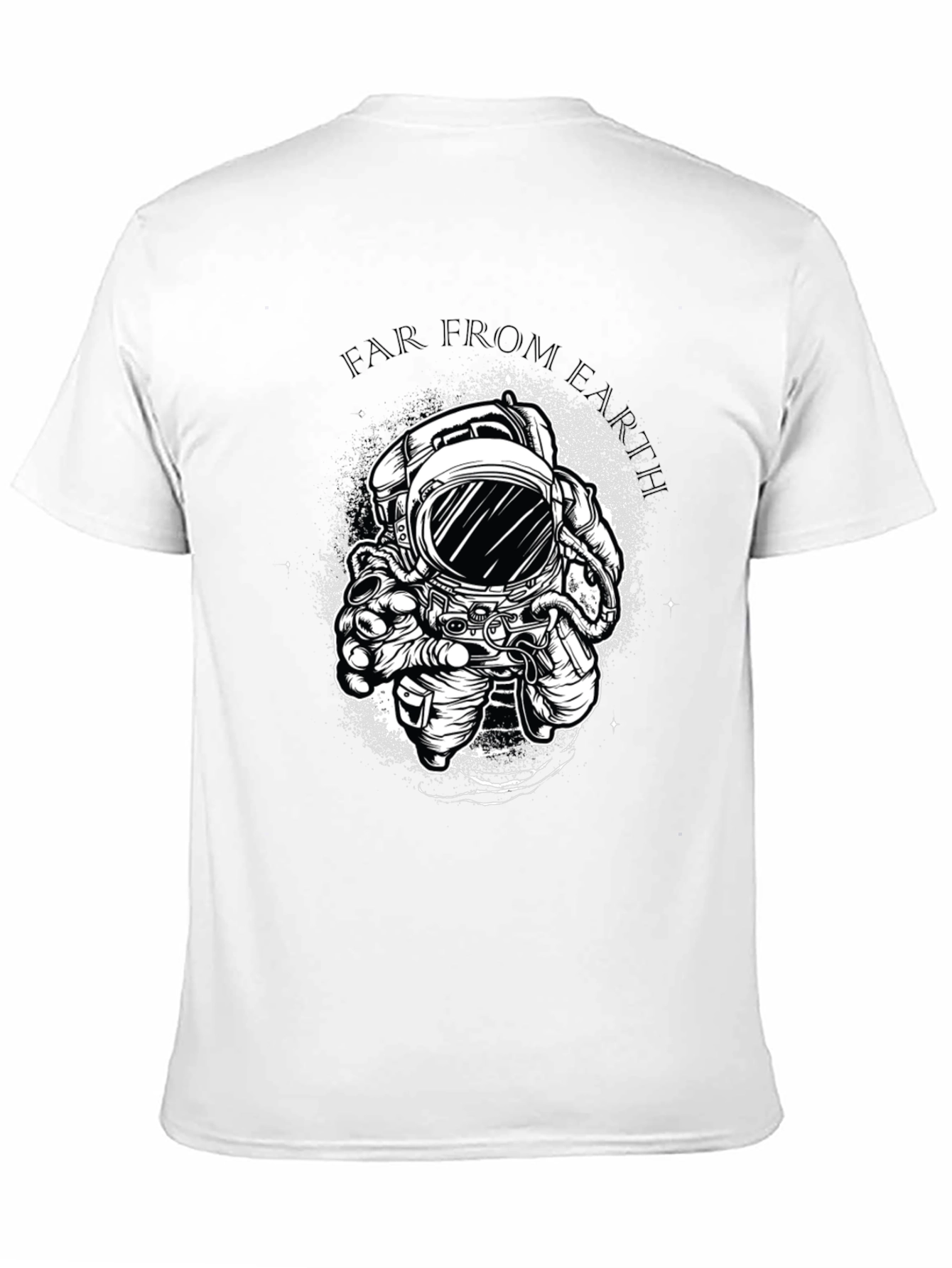 Far From Earth Graphic Print Black T-Shirt