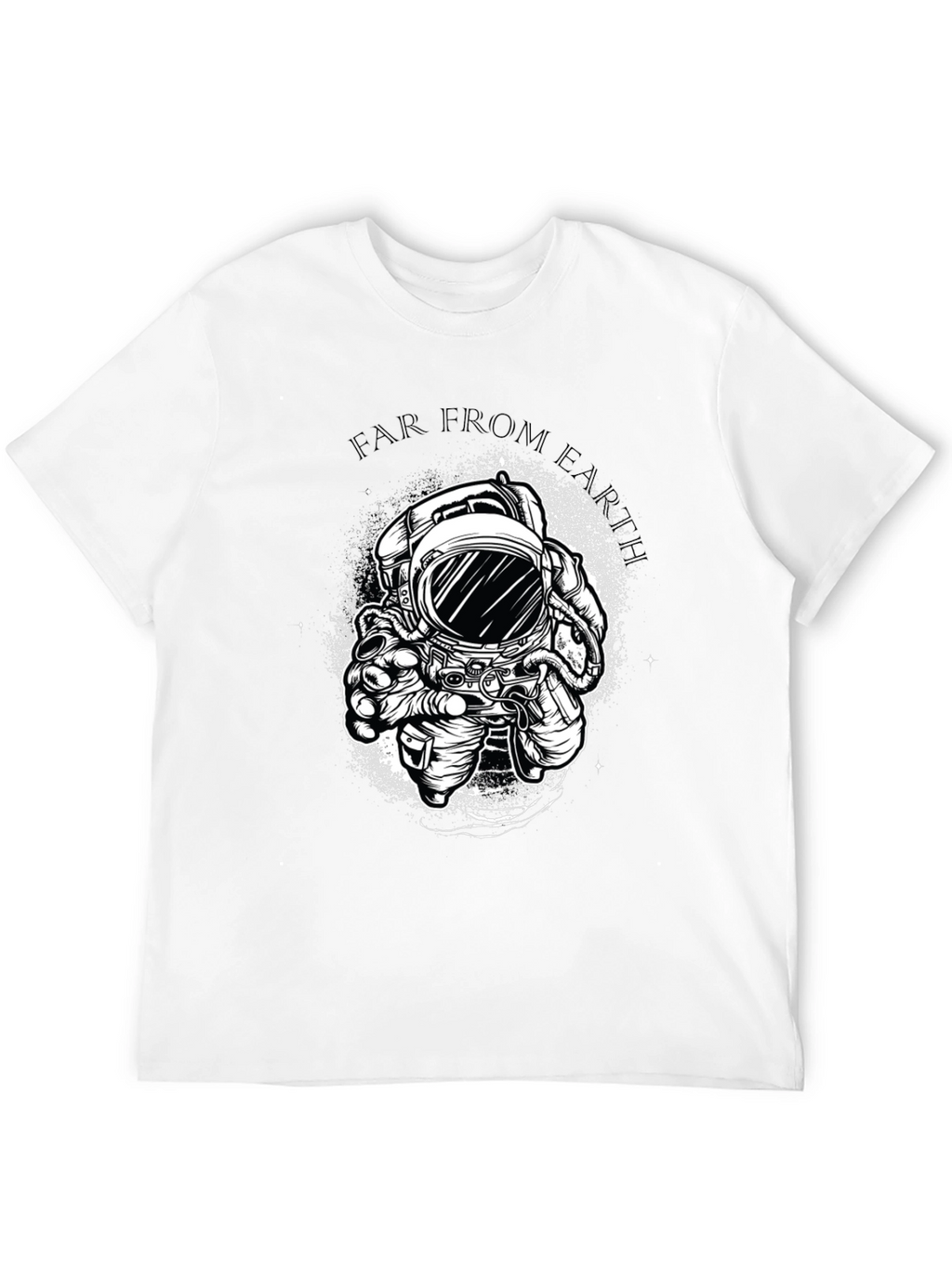 Far From Earth Graphic Print Black T-Shirt