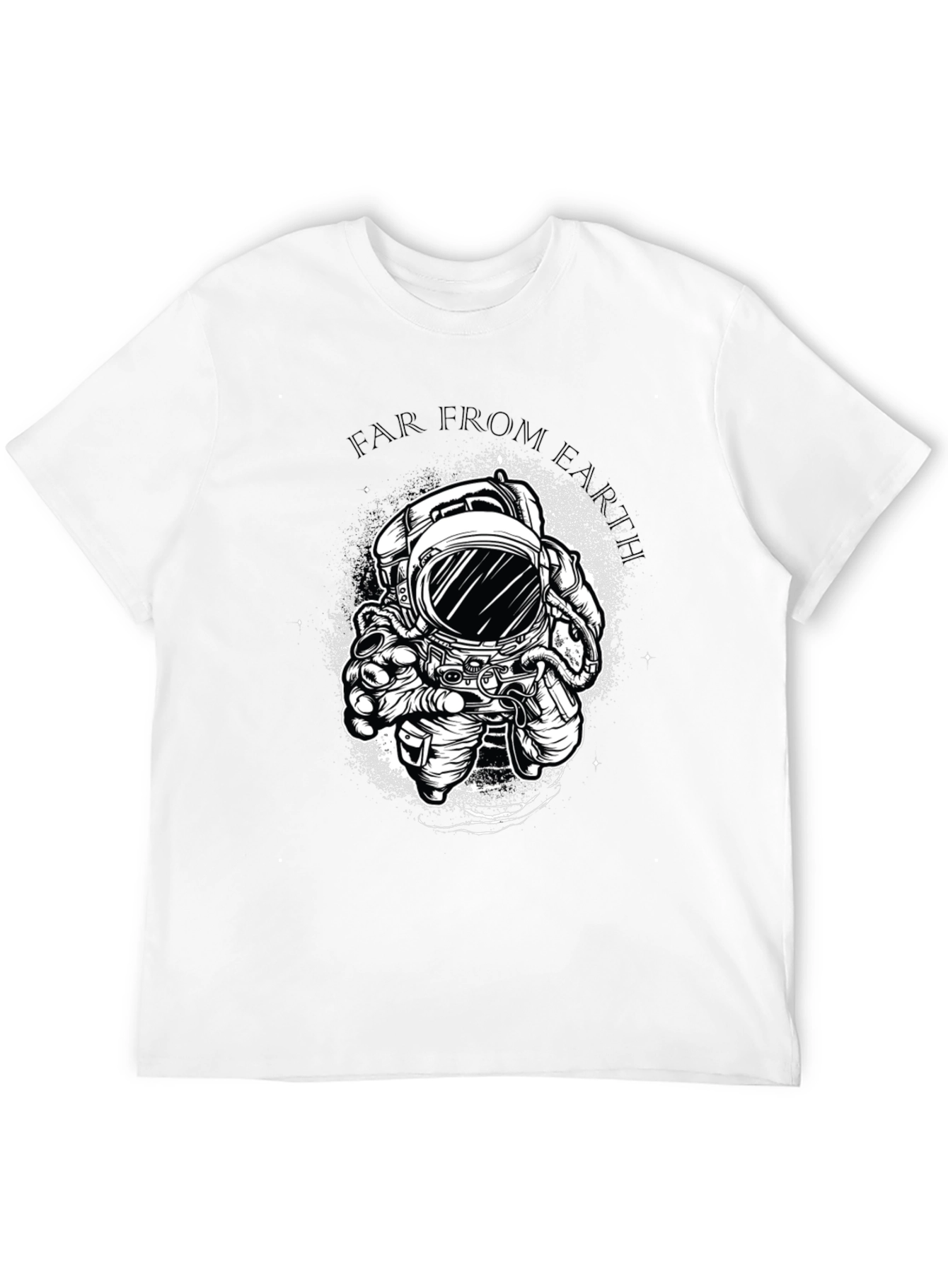 Far From Earth Graphic Print Black T-Shirt