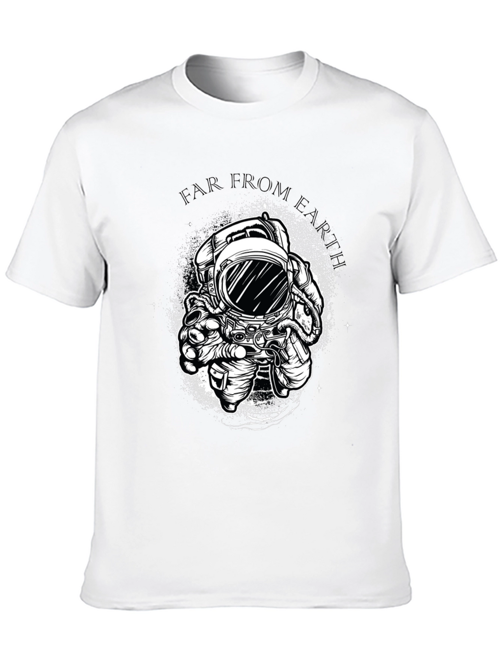 Far From Earth Graphic Print Black T-Shirt