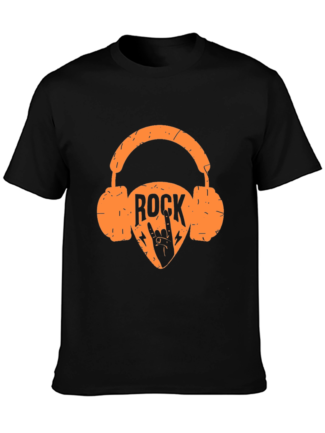 Rock Music Headphones Graphic Tee - Black T-Shirt