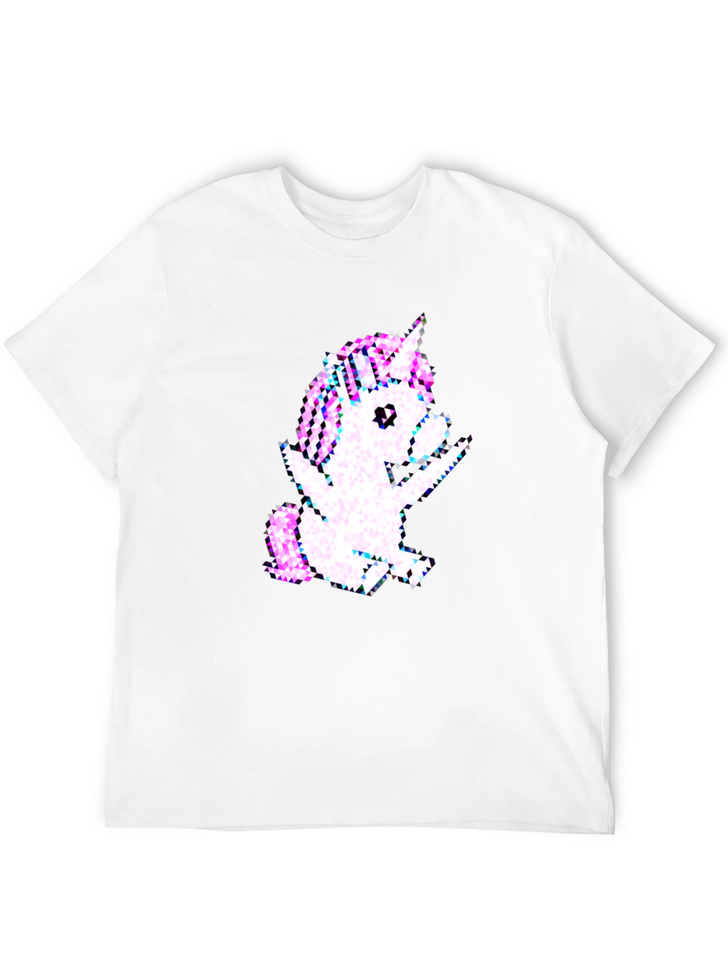 Pixelated Unicorn Graphic Black T-Shirt