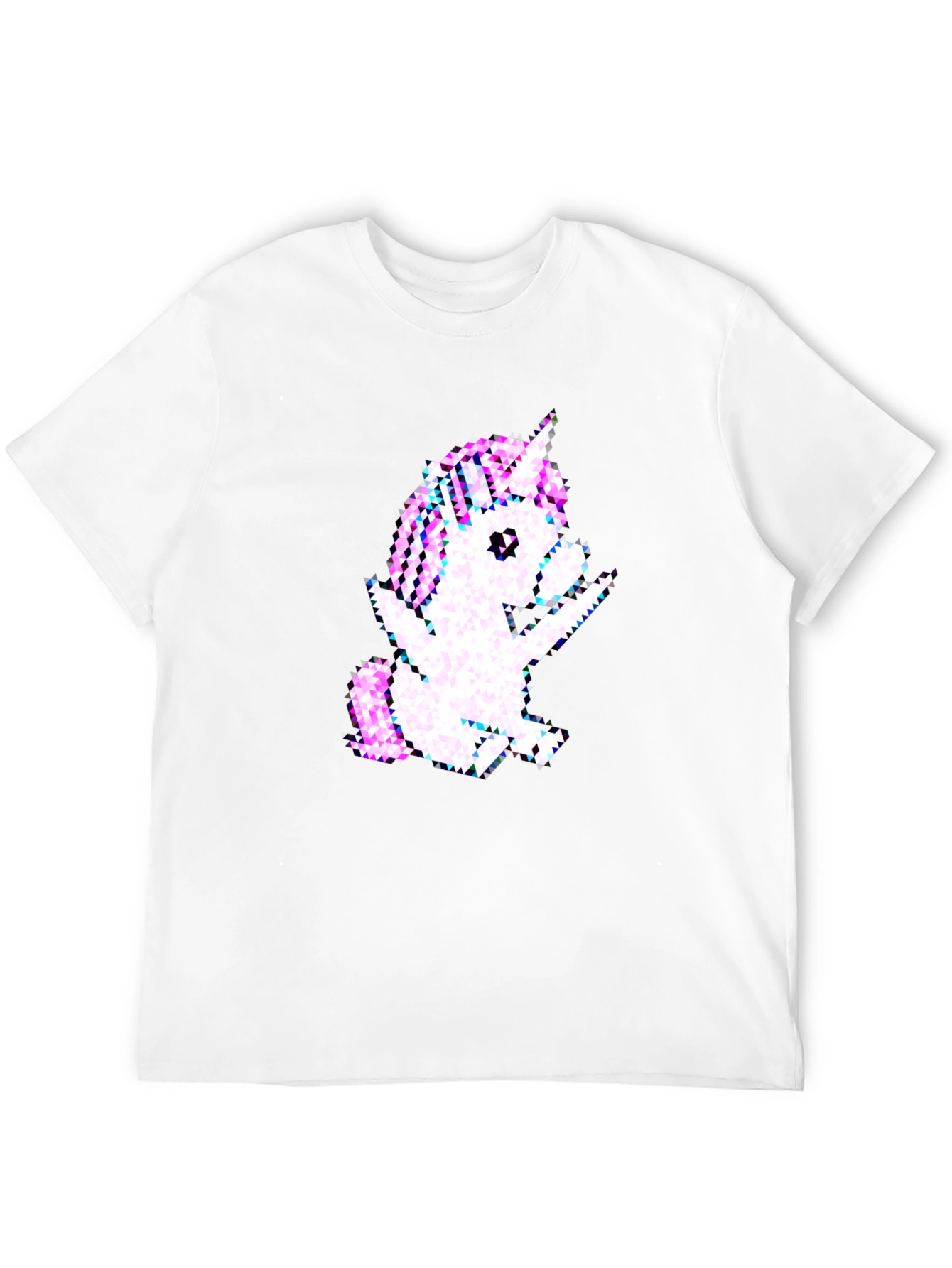 Pixelated Unicorn Graphic Black T-Shirt