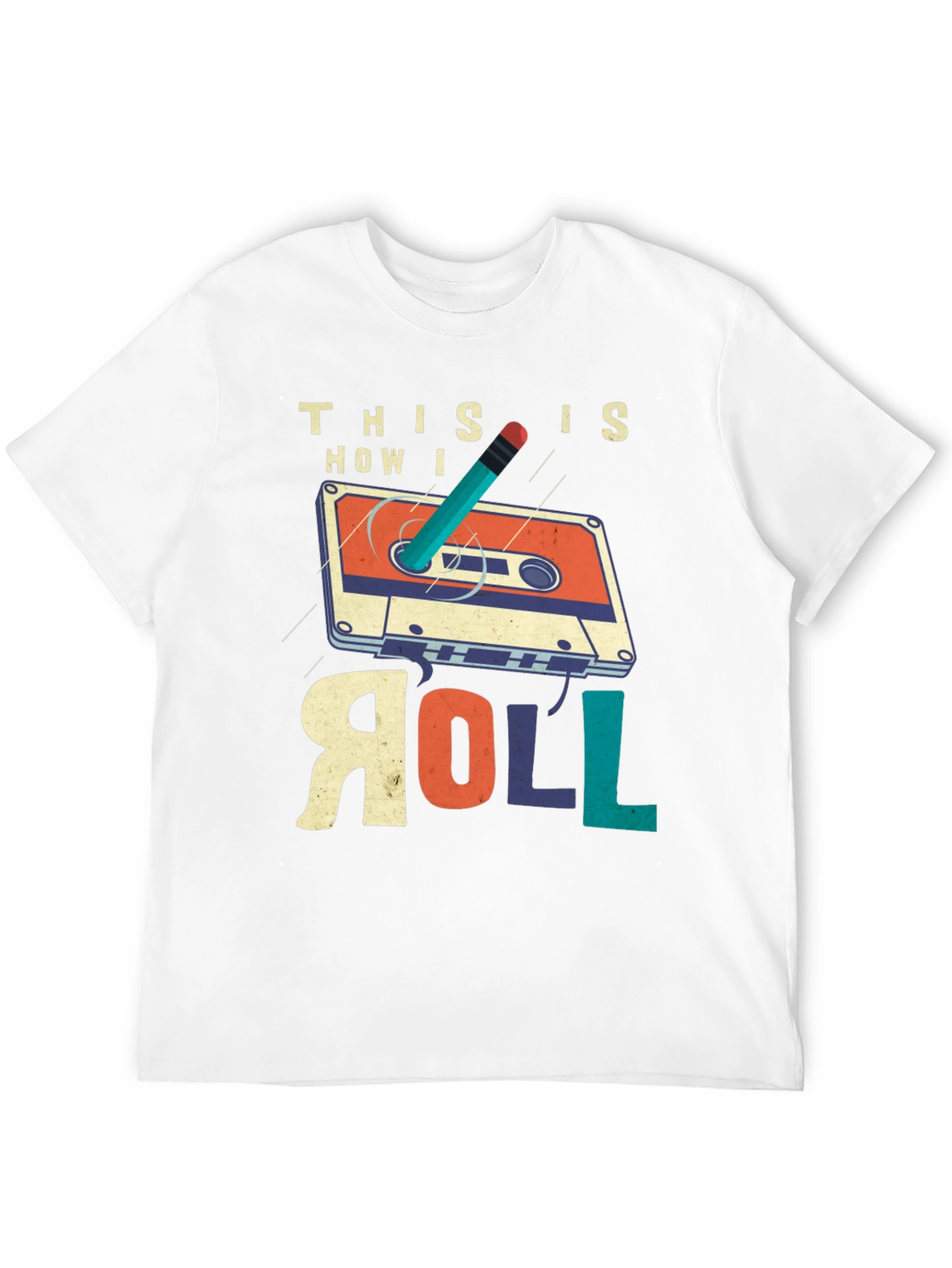 Retro Cassette Tape & Pencil T-Shirt - This is How I Roll