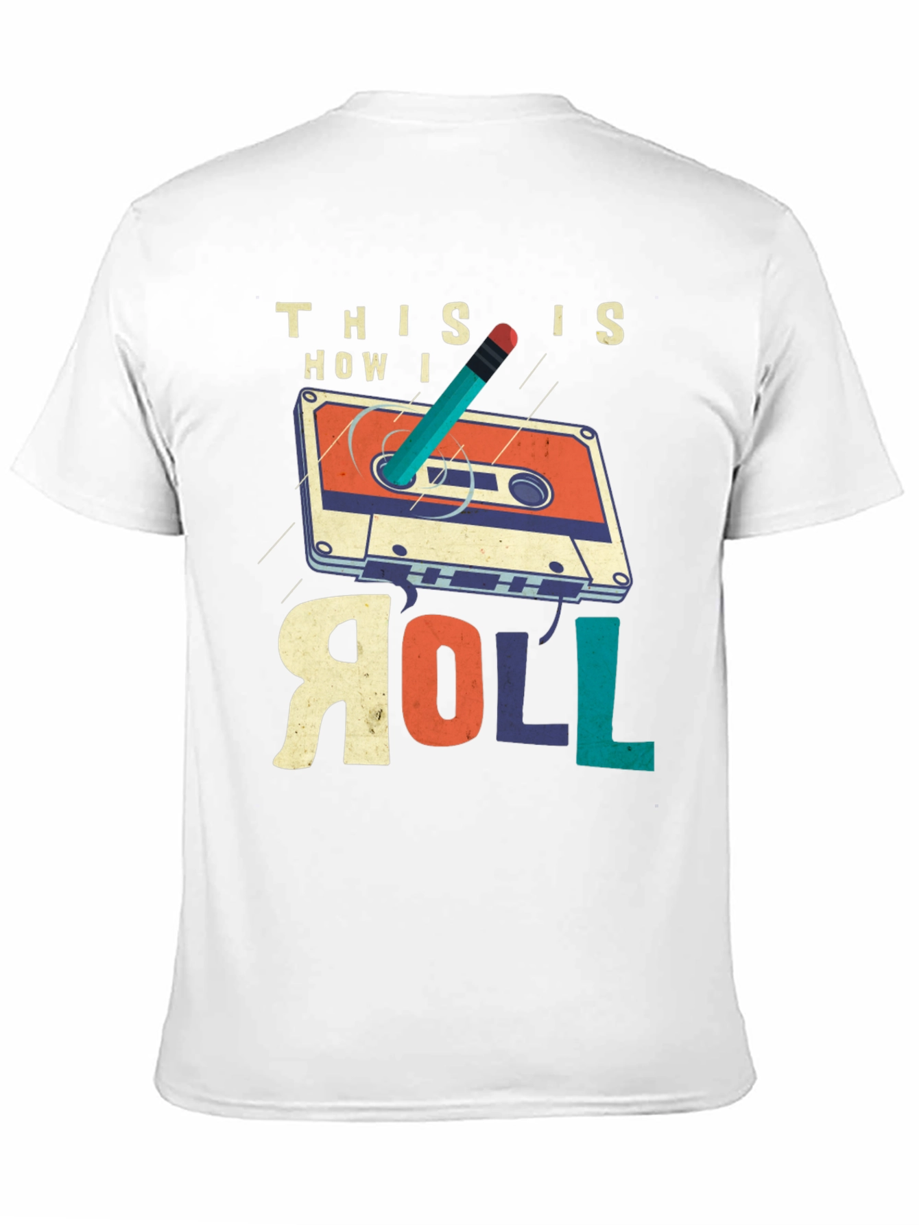 Retro Cassette Tape & Pencil T-Shirt - This is How I Roll