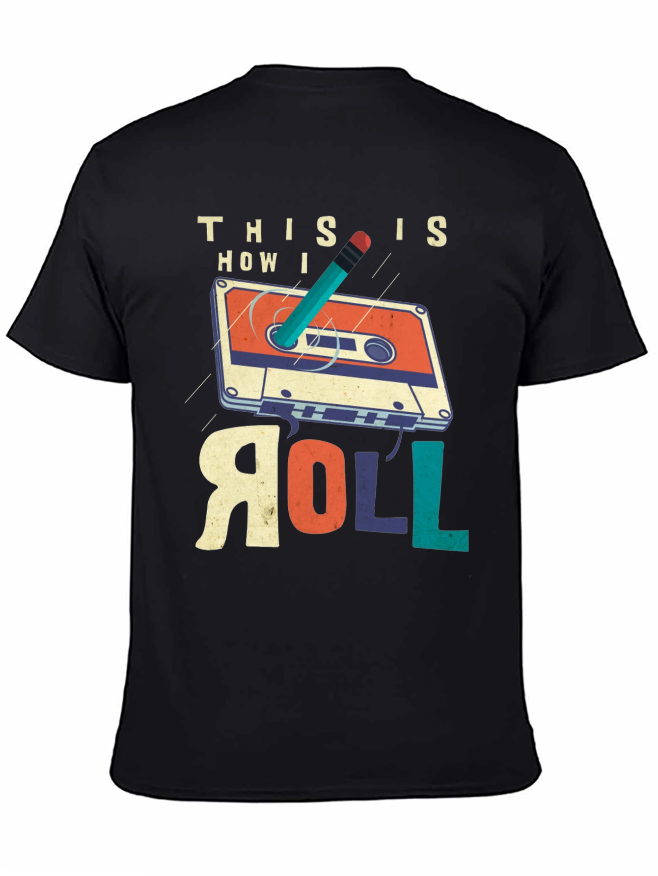 Retro Cassette Tape & Pencil T-Shirt - This is How I Roll