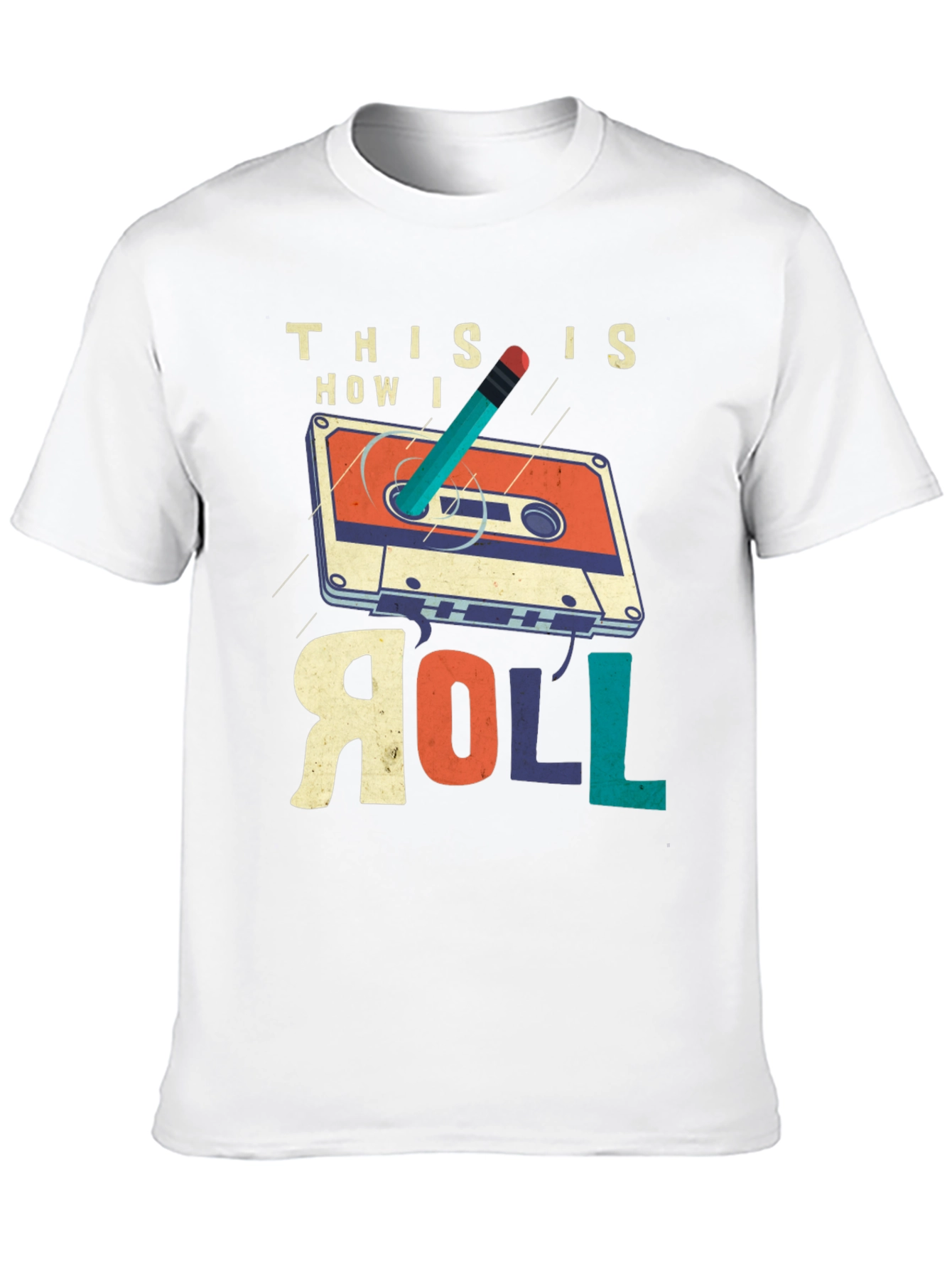 Retro Cassette Tape & Pencil T-Shirt - This is How I Roll