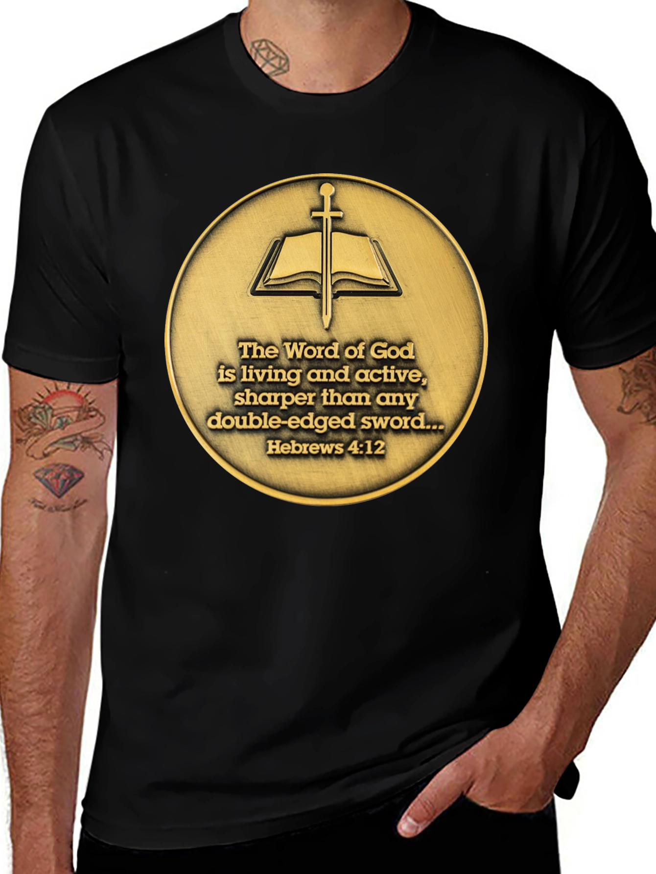 Word of God T-Shirt - Hebrews 4:12 - Religious Tee