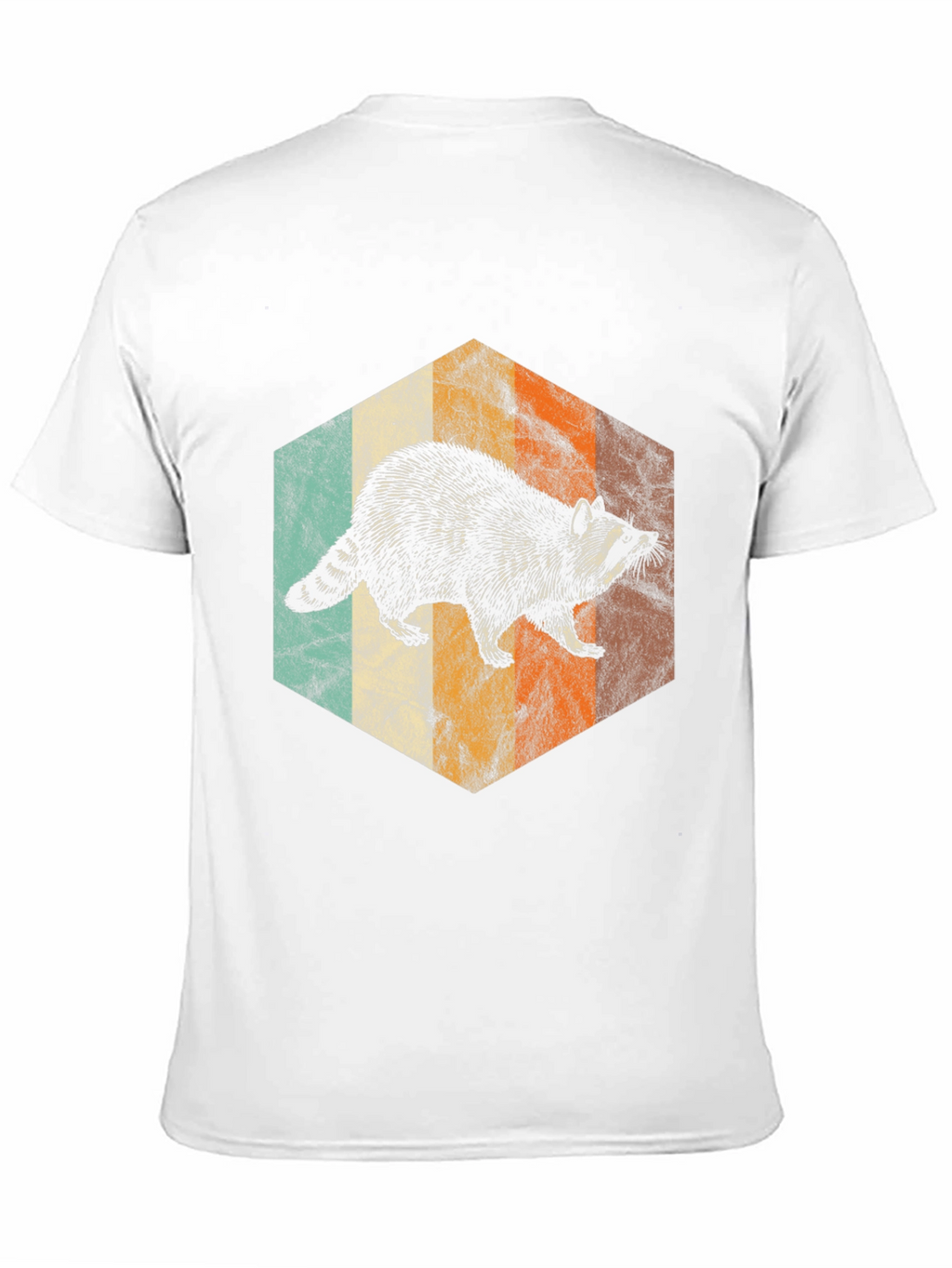 Retro Raccoon Hexagon Graphic Tee