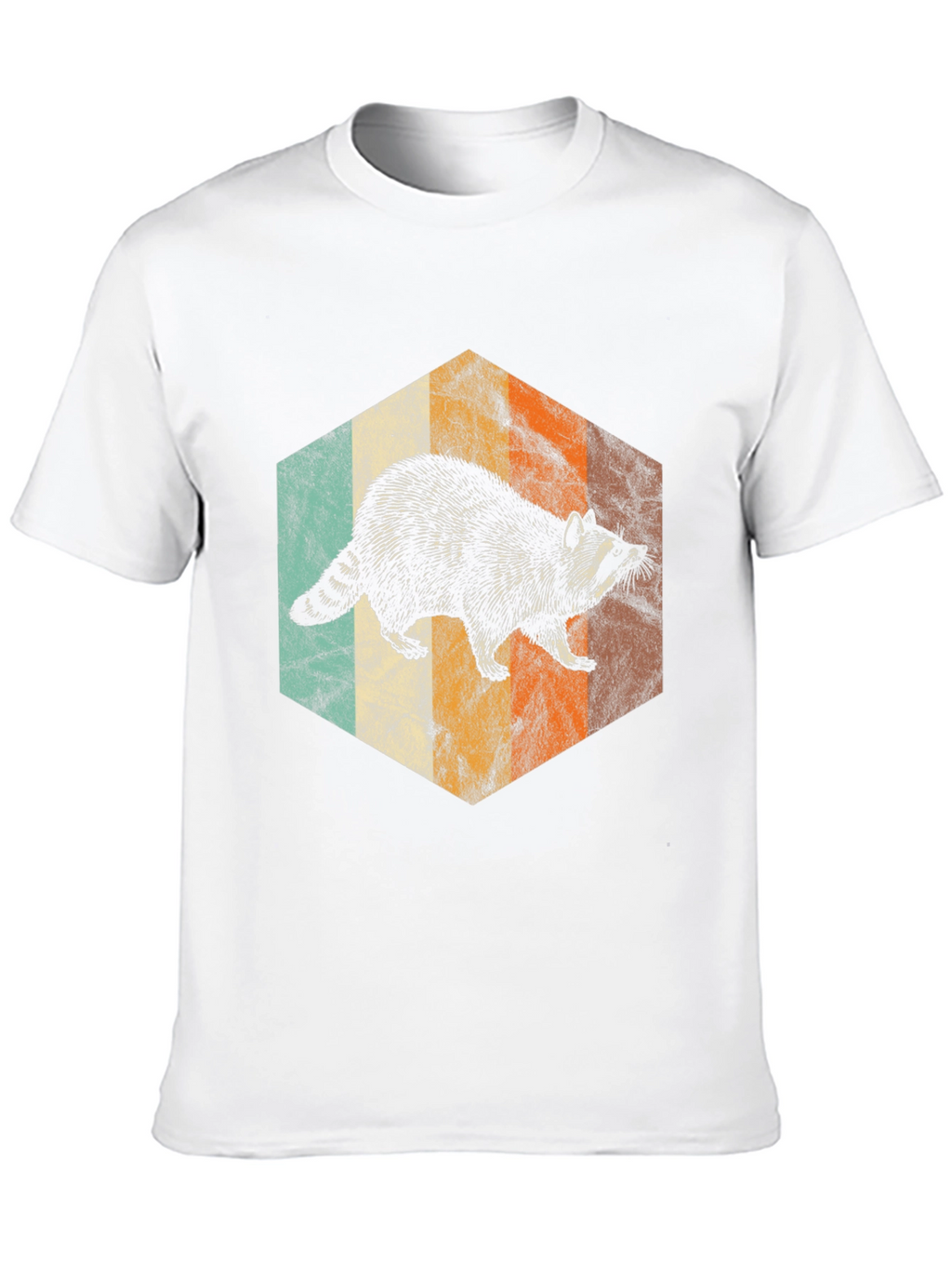 Retro Raccoon Hexagon Graphic Tee