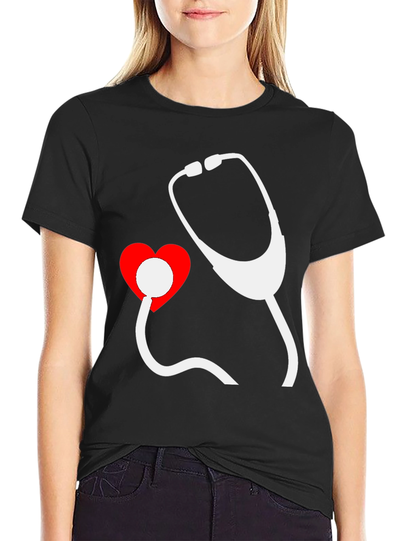 Heartbeat Stethoscope Graphic Tee - Doctor Nurse Shirt
