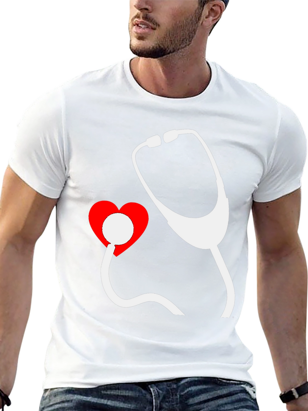 Heartbeat Stethoscope Graphic Tee - Doctor Nurse Shirt