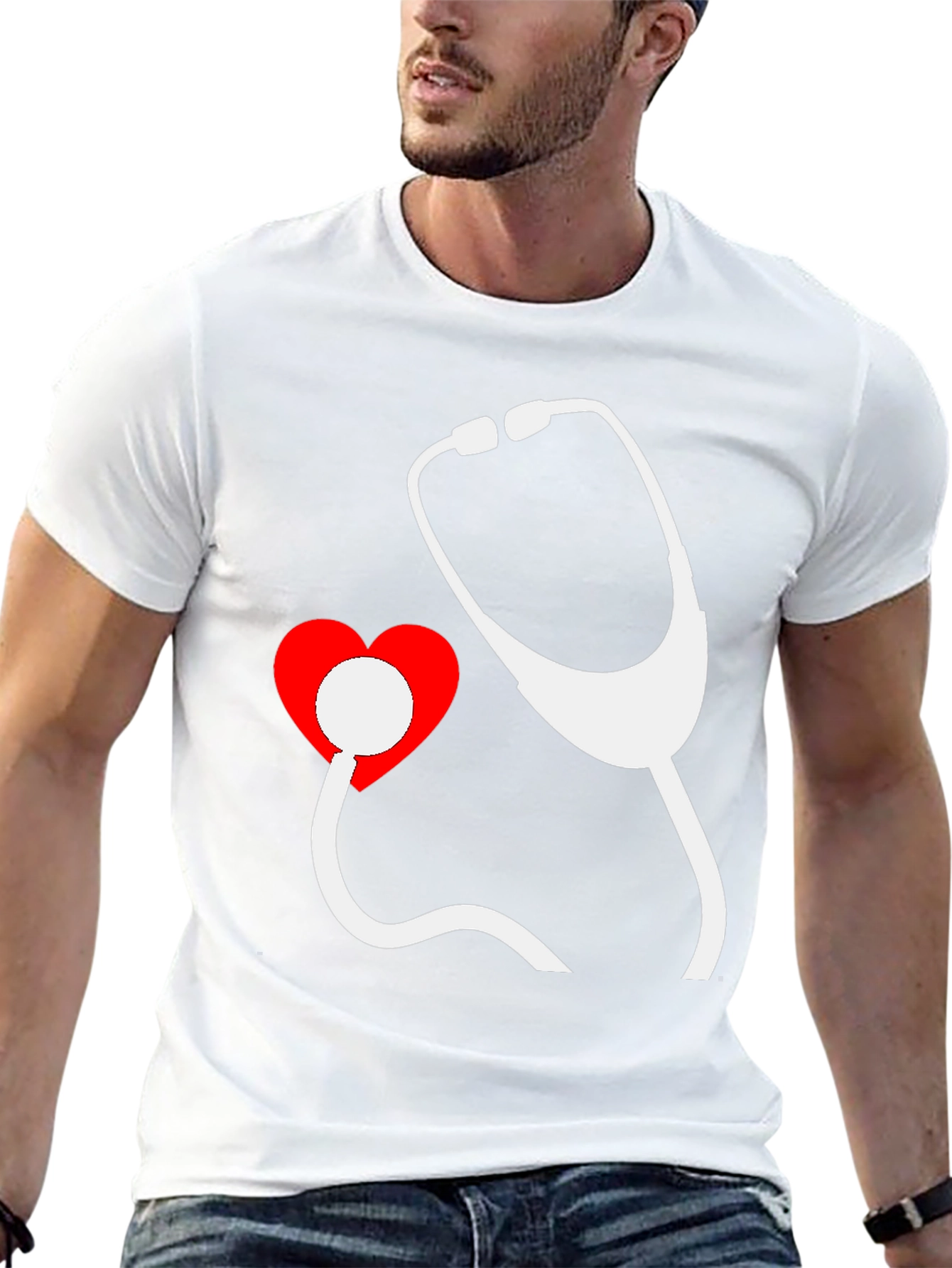 Heartbeat Stethoscope Graphic Tee - Doctor Nurse Shirt