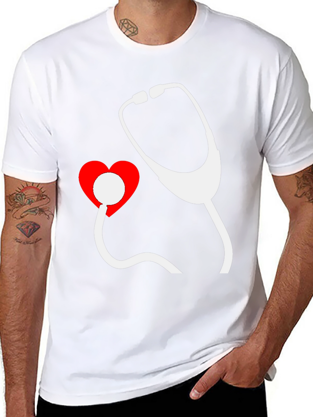 Heartbeat Stethoscope Graphic Tee - Doctor Nurse Shirt