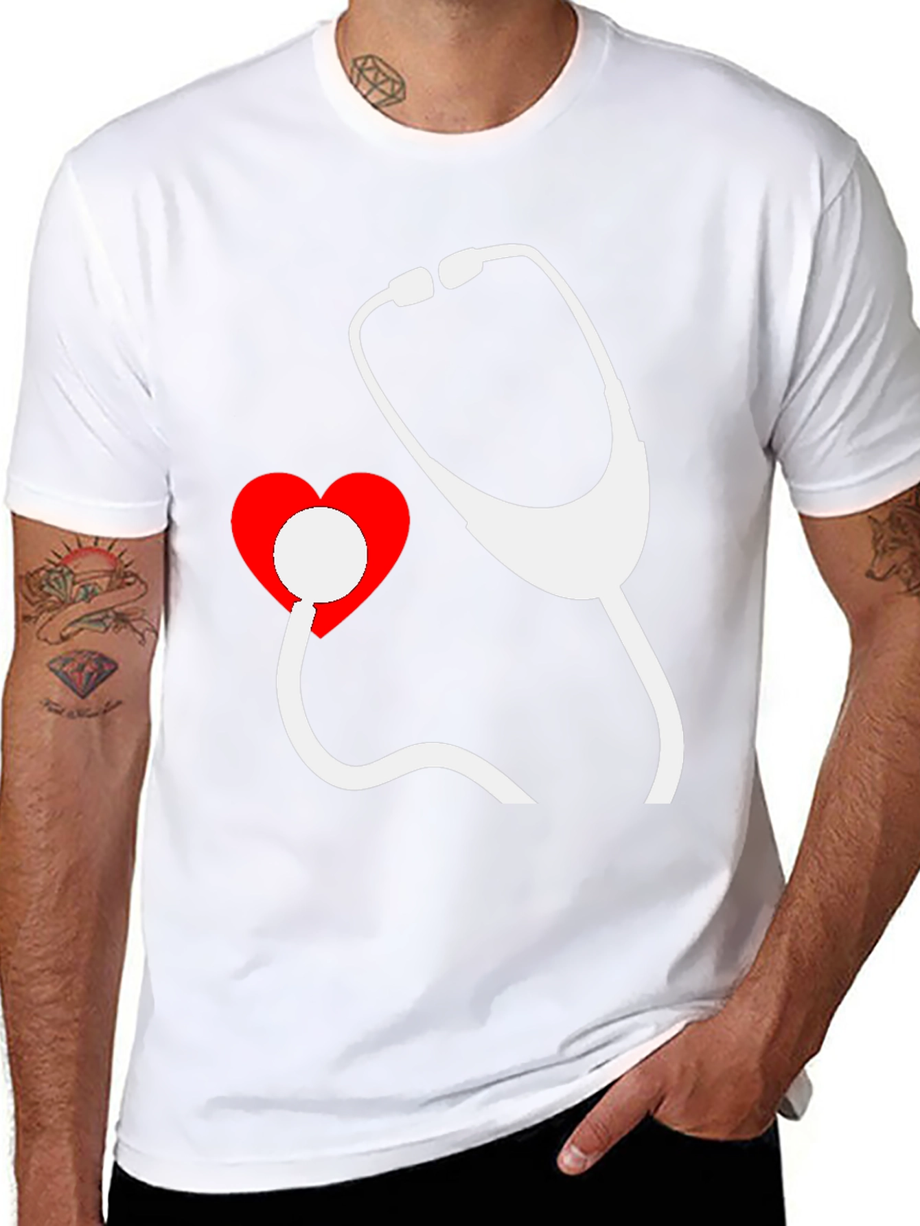 Heartbeat Stethoscope Graphic Tee - Doctor Nurse Shirt