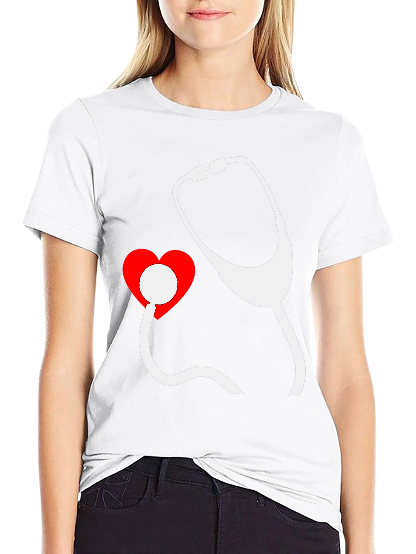 Heartbeat Stethoscope Graphic Tee - Doctor Nurse Shirt