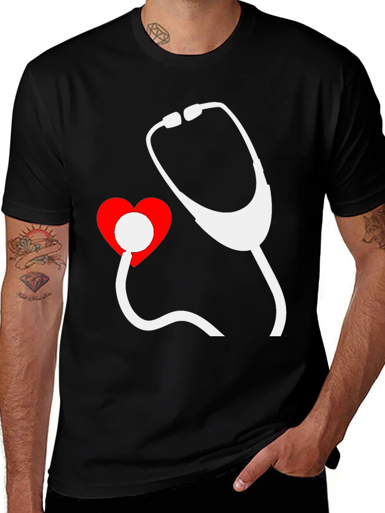 Heartbeat Stethoscope Graphic Tee - Doctor Nurse Shirt