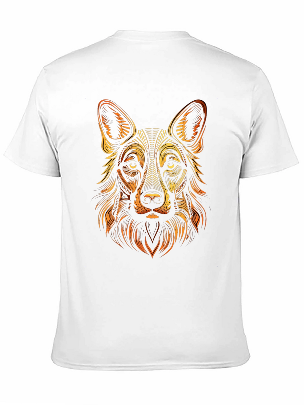 German Shepherd Graphic Print Mens Black T-Shirt