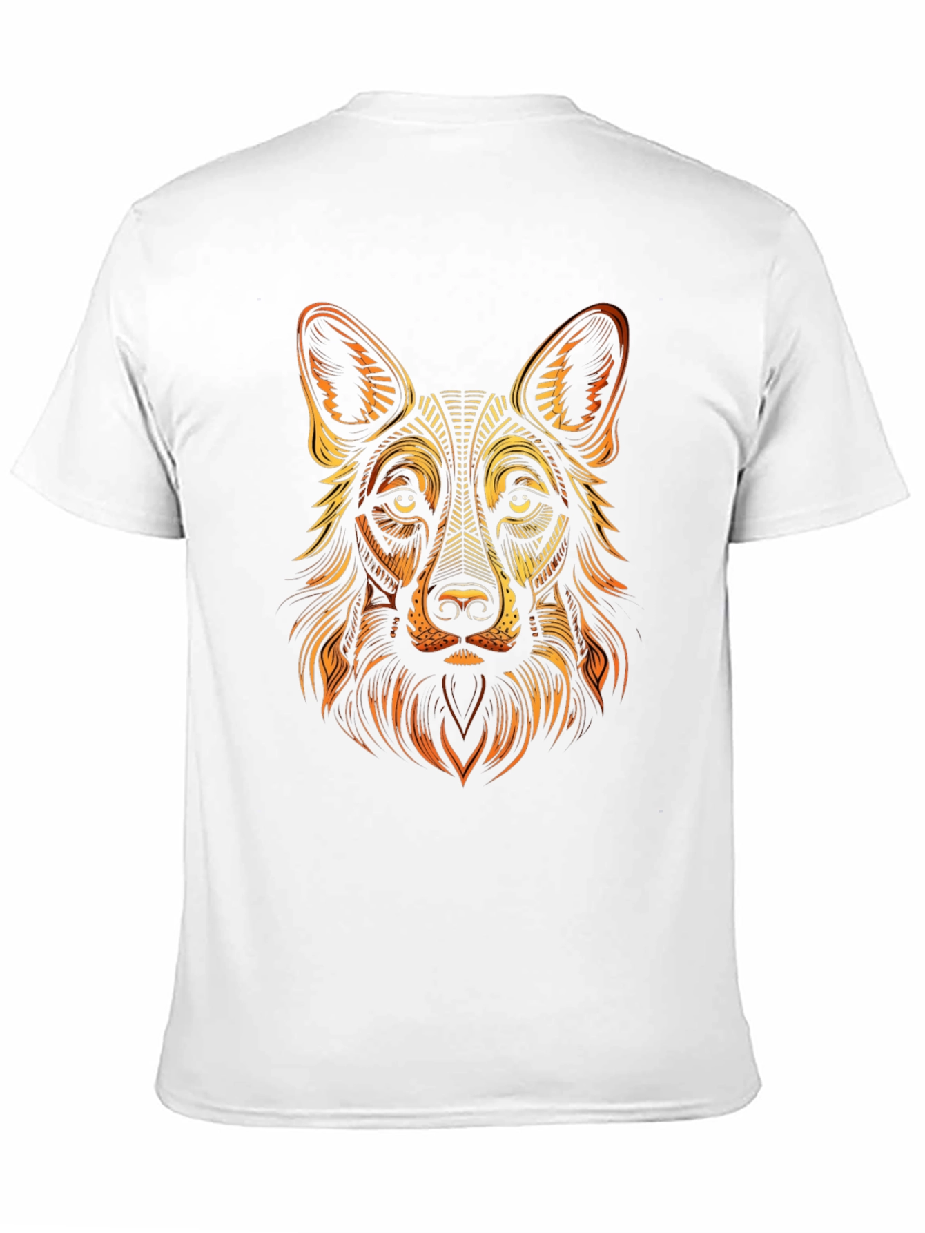 German Shepherd Graphic Print Mens Black T-Shirt