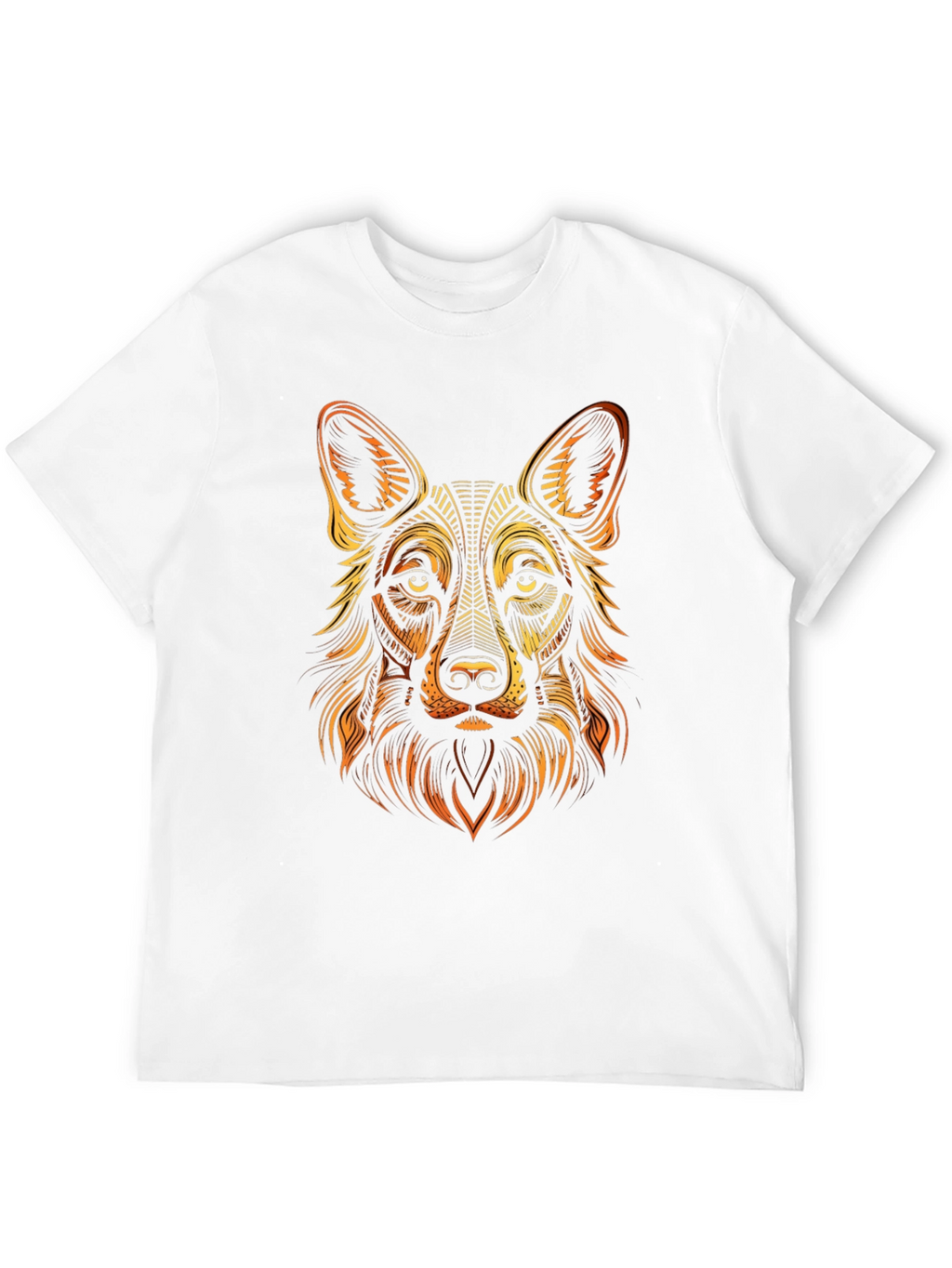 German Shepherd Graphic Print Mens Black T-Shirt