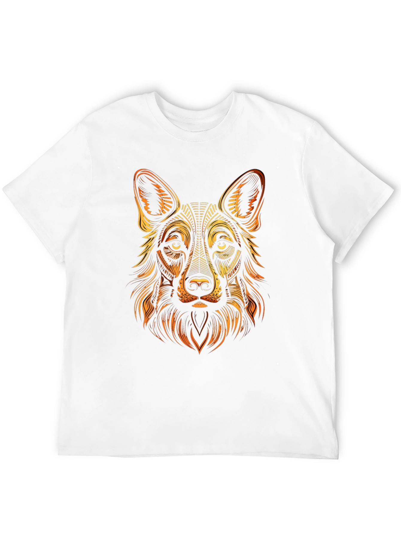 German Shepherd Graphic Print Mens Black T-Shirt