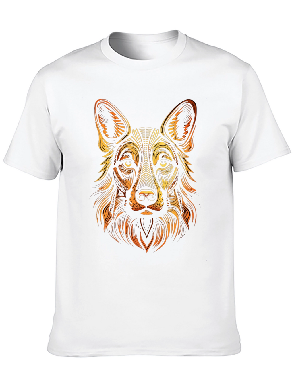German Shepherd Graphic Print Mens Black T-Shirt