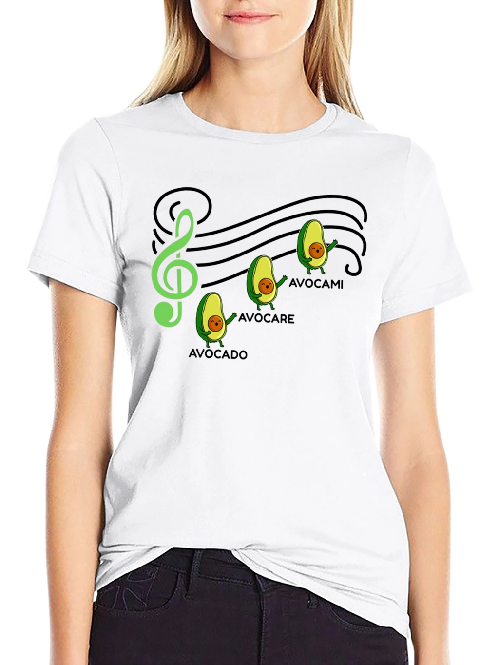 Avocado Music Note Graphic Tee