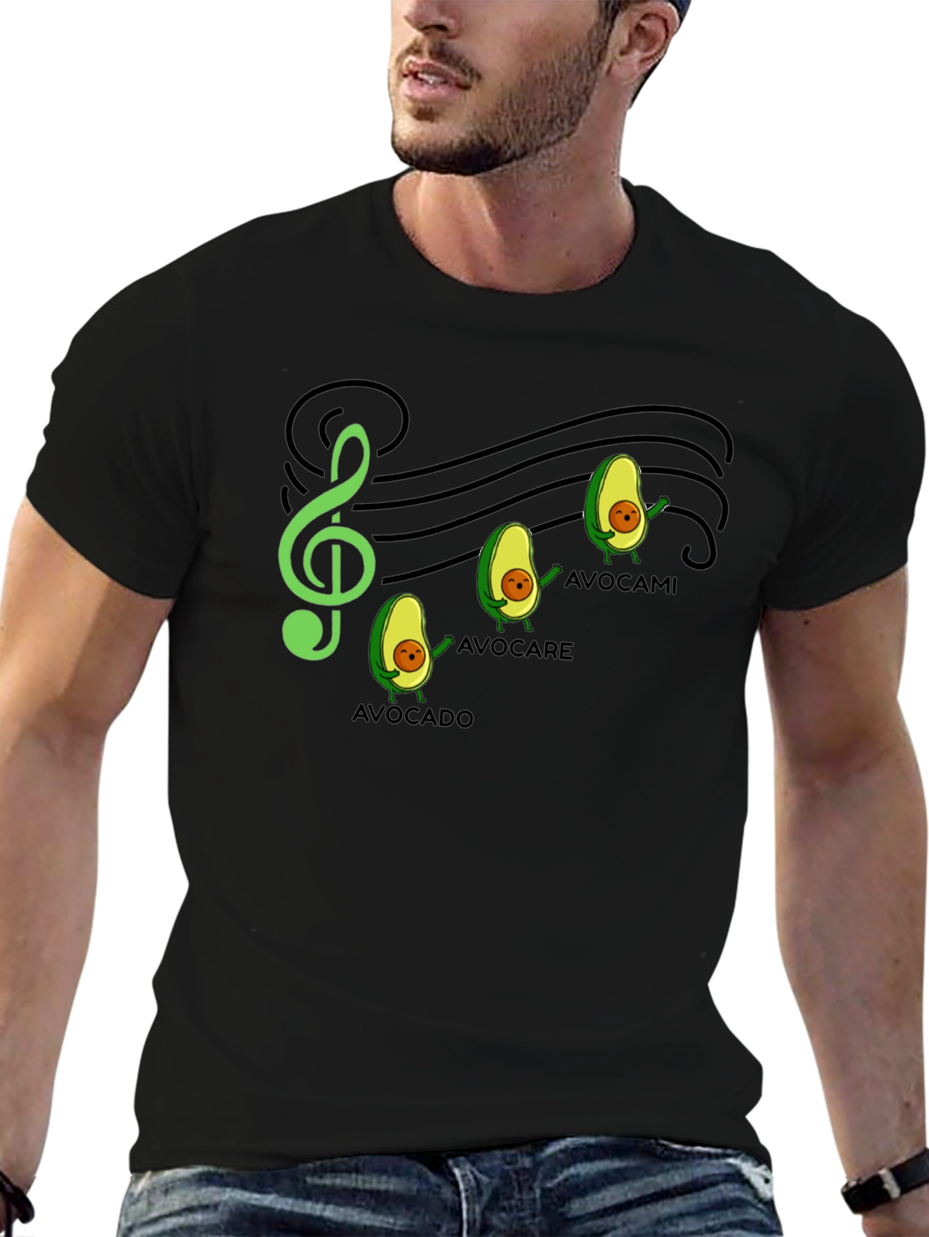 Avocado Music Note Graphic Tee