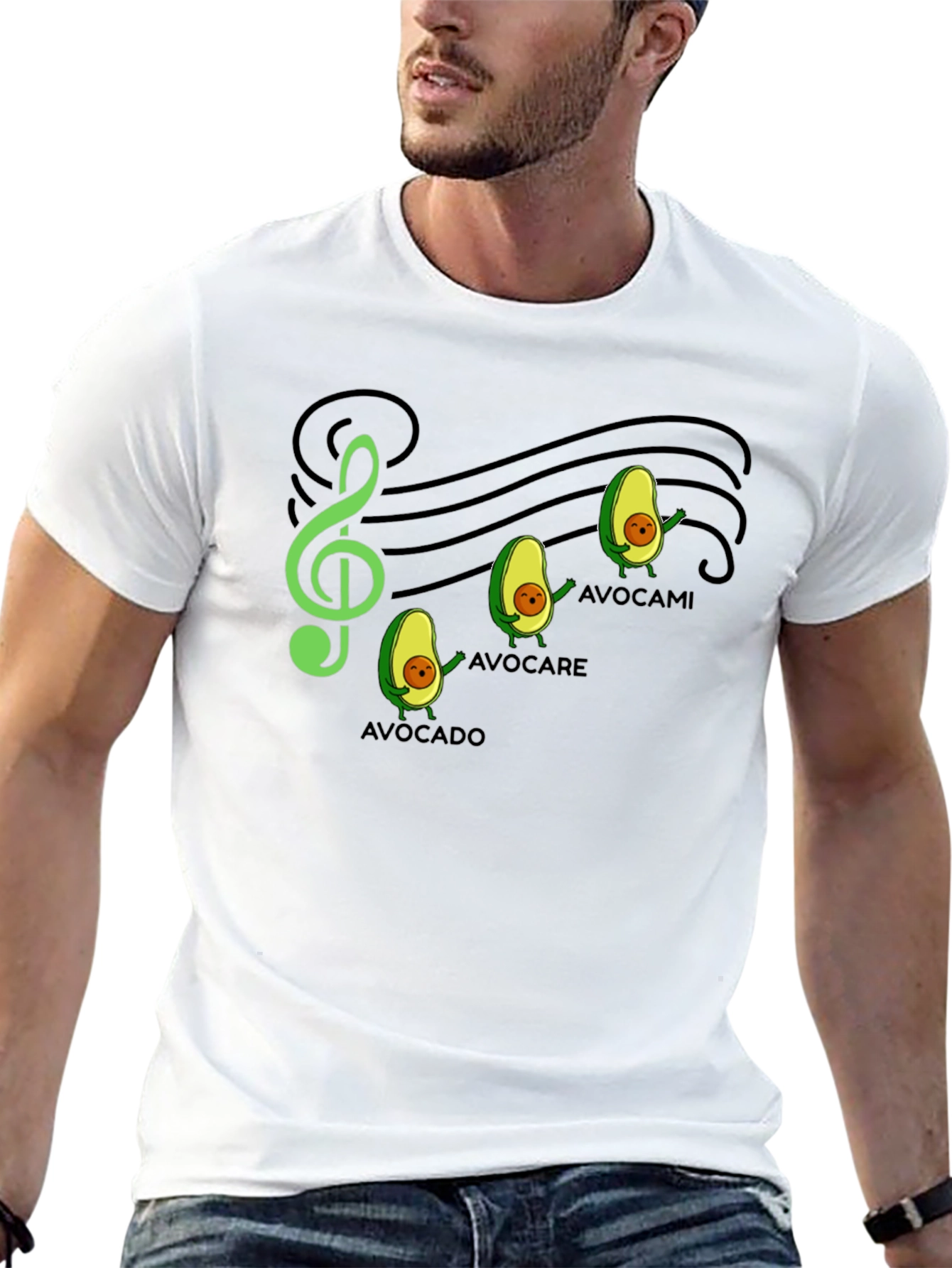 Avocado Music Note Graphic Tee