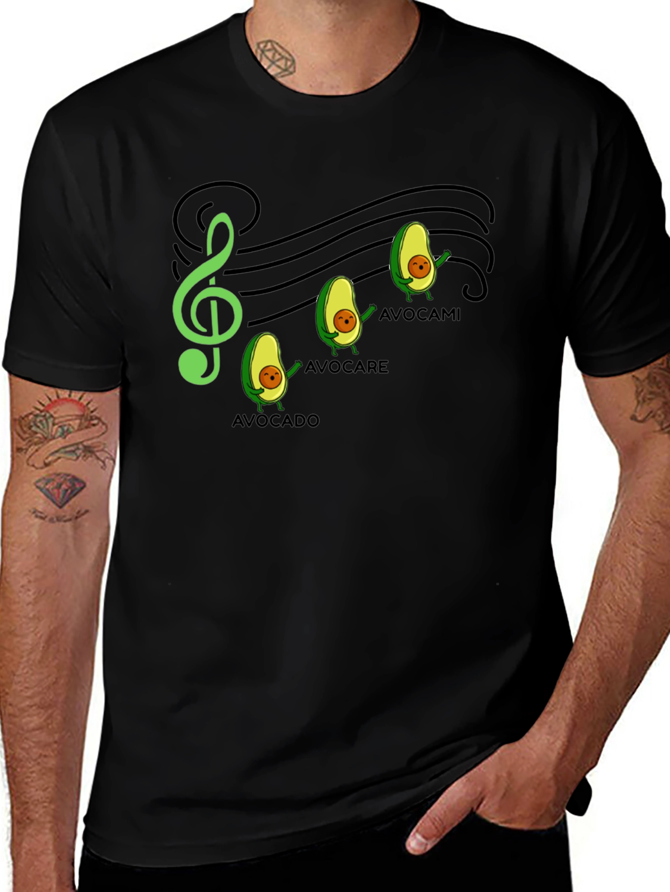 Avocado Music Note Graphic Tee