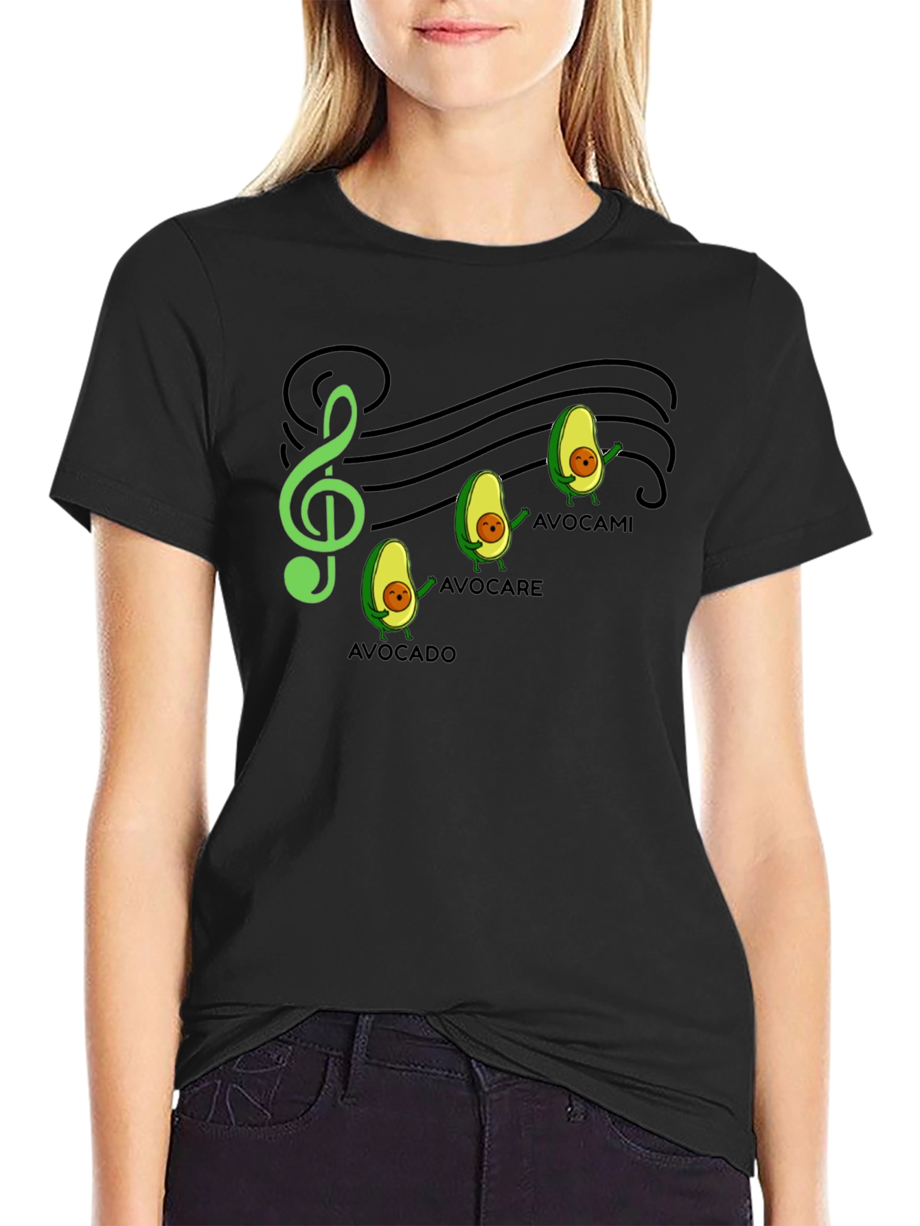 Avocado Music Note Graphic Tee