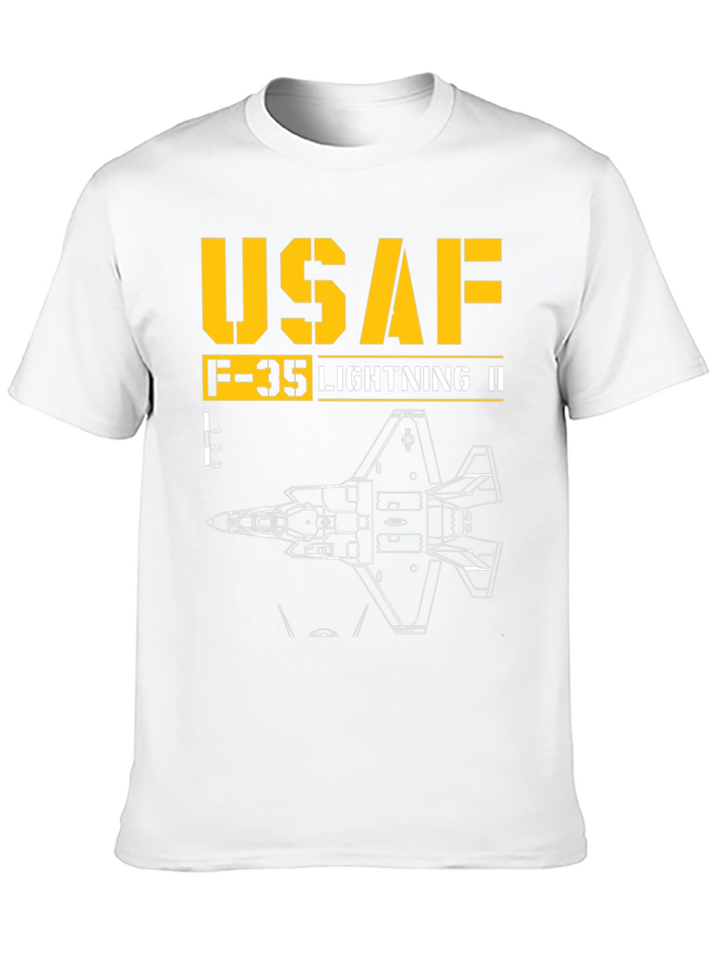 USAF F-35 Lightning II Blueprint T-Shirt