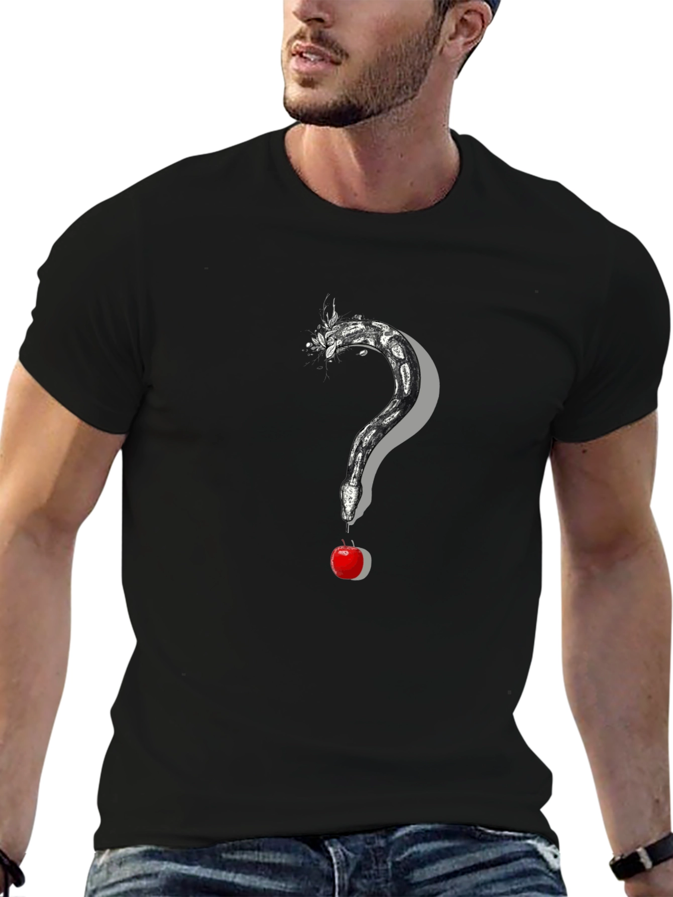 Snake and Apple Graphic Print Tee