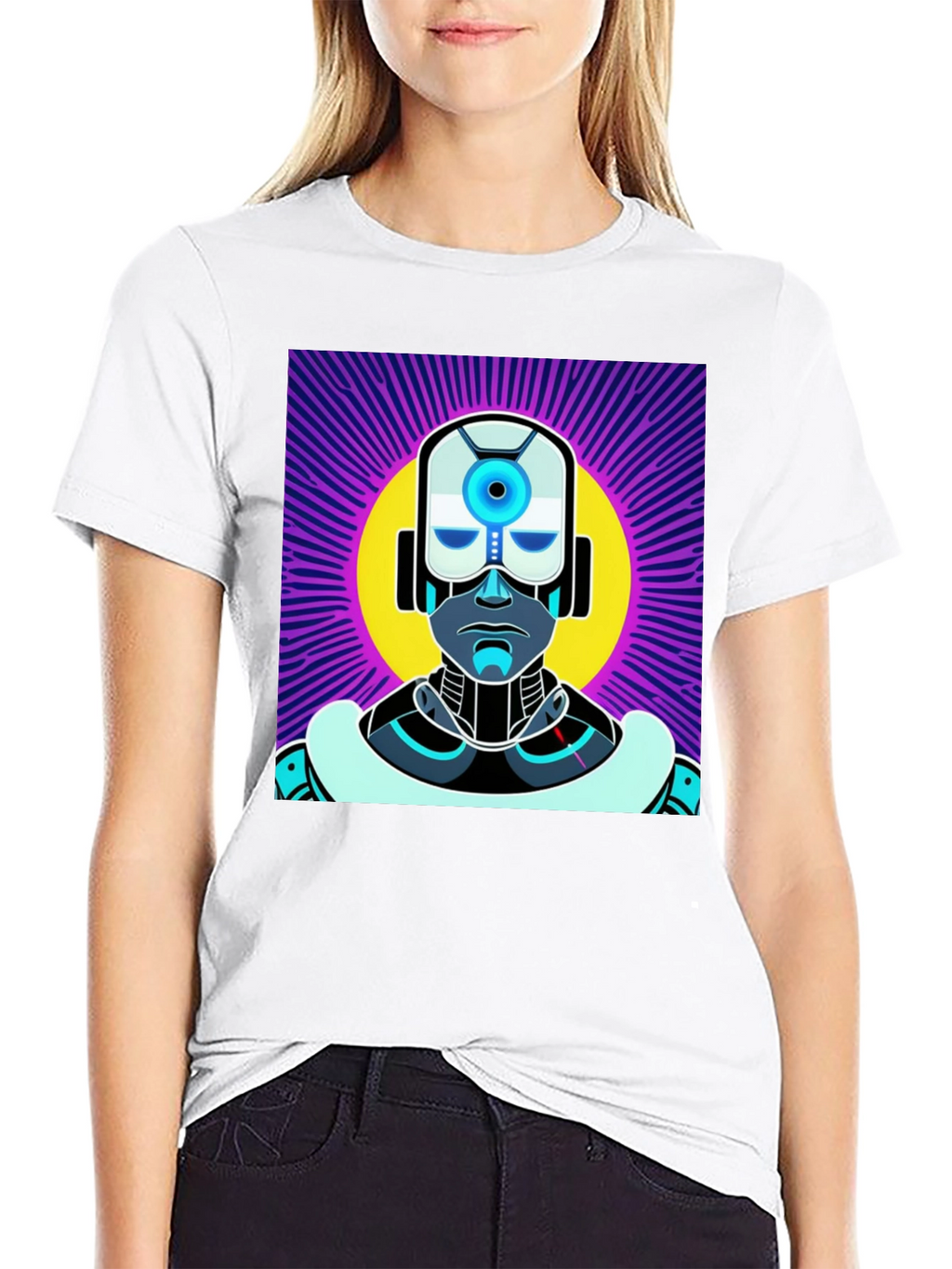 Retro Robot Graphic Tee - Sci-Fi Style