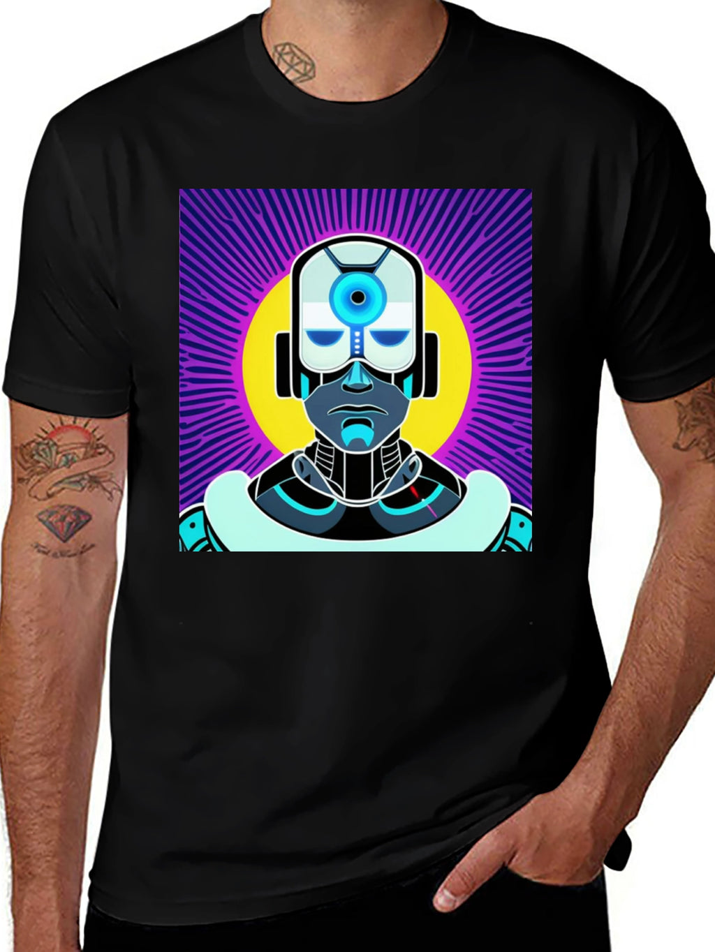 Retro Robot Graphic Tee - Sci-Fi Style