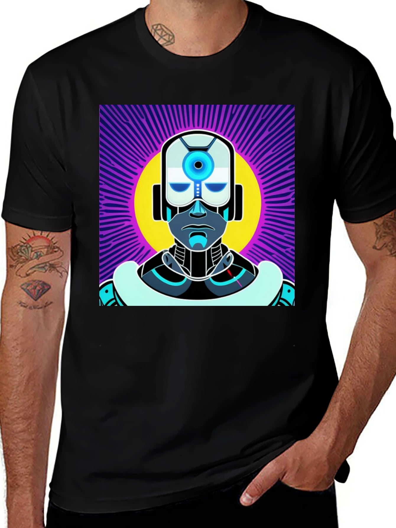 Retro Robot Graphic Tee - Sci-Fi Style