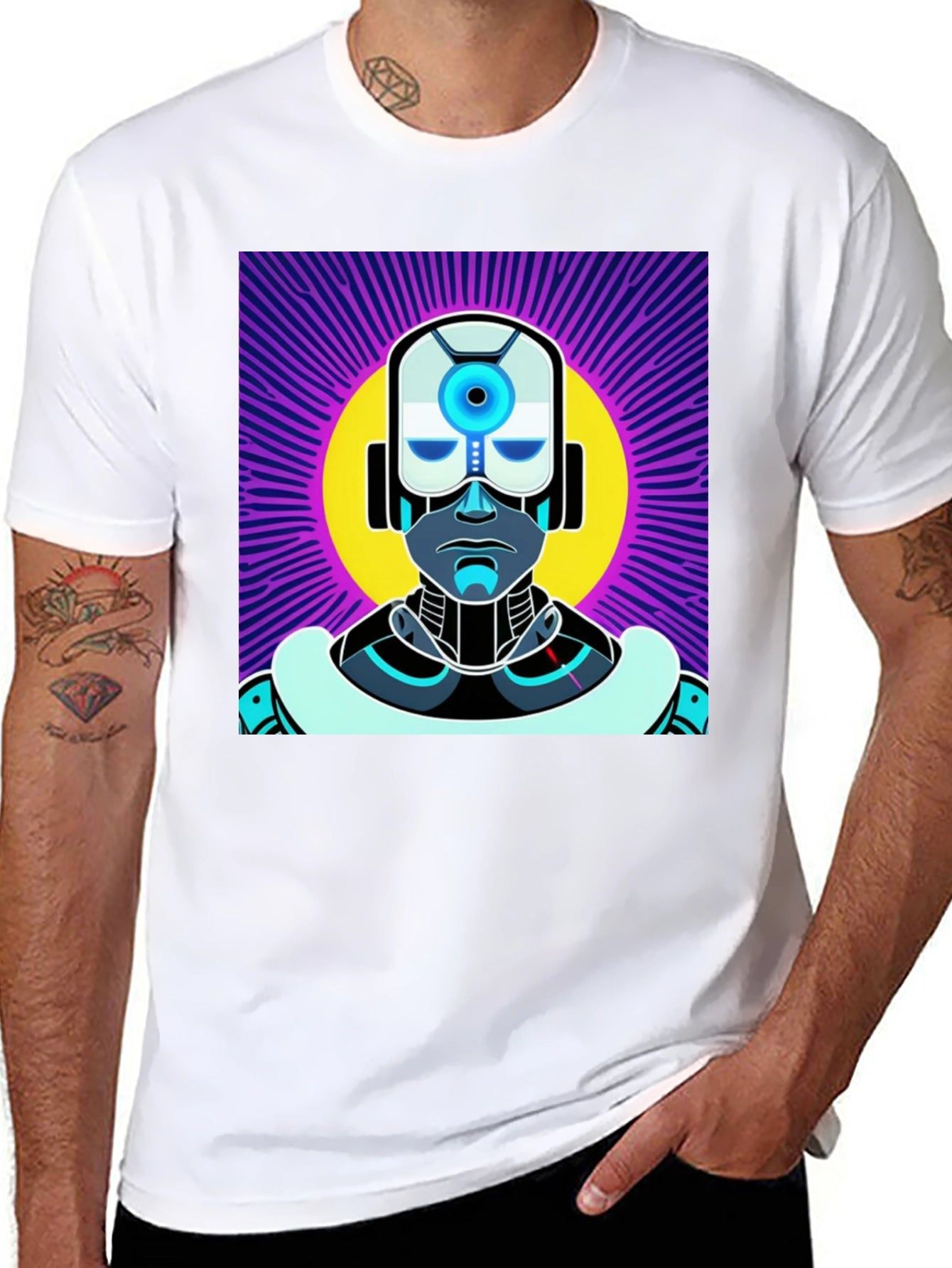 Retro Robot Graphic Tee - Sci-Fi Style