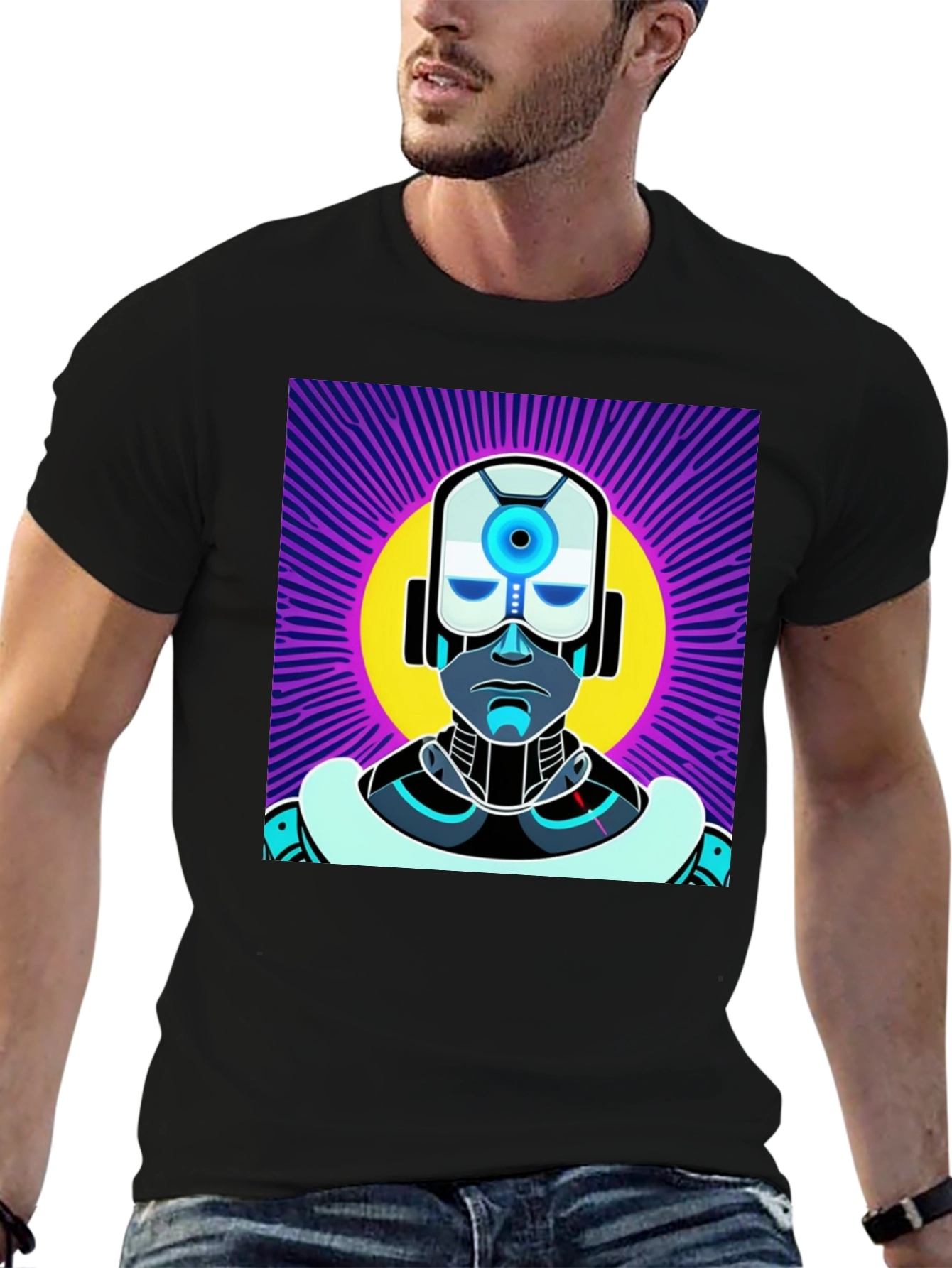 Retro Robot Graphic Tee - Sci-Fi Style