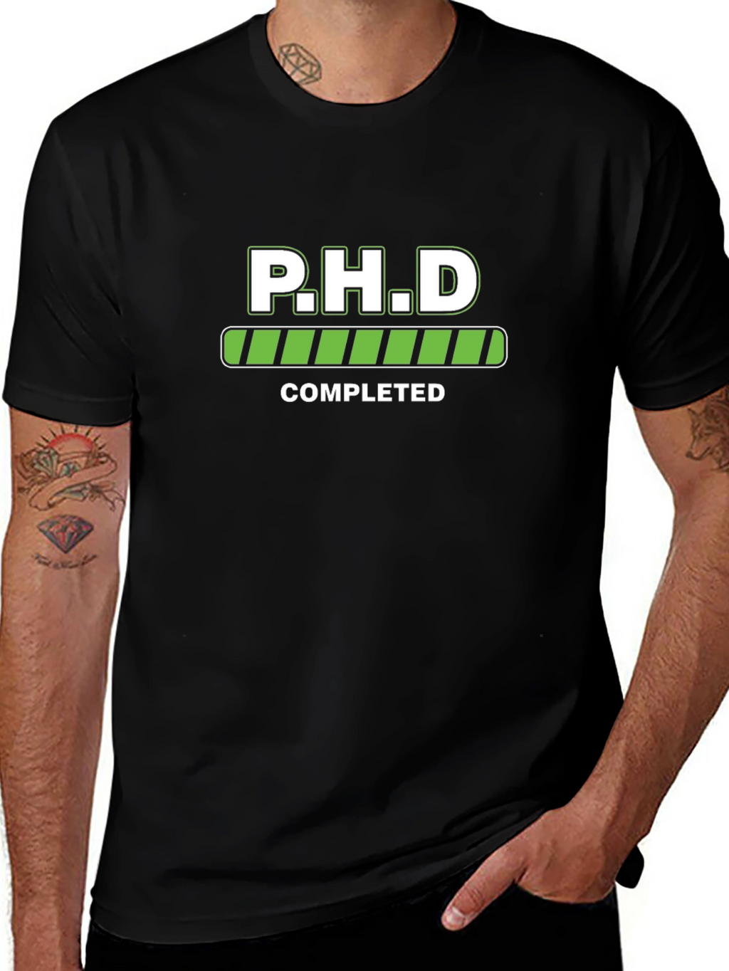 PHD Completed Black T-Shirt Graduation Gift